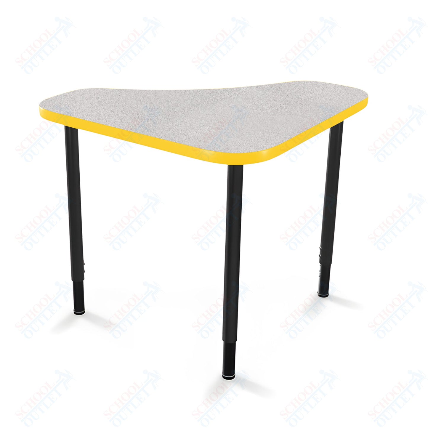 Mooreco Hierarchy Boomerang Snap Standard Desk - Adjustable 22 - 32" H - Black Leg