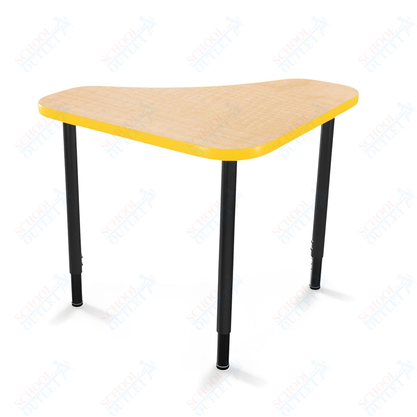 Mooreco Hierarchy Boomerang Snap Standard Desk - Adjustable 22 - 32" H - Black Leg
