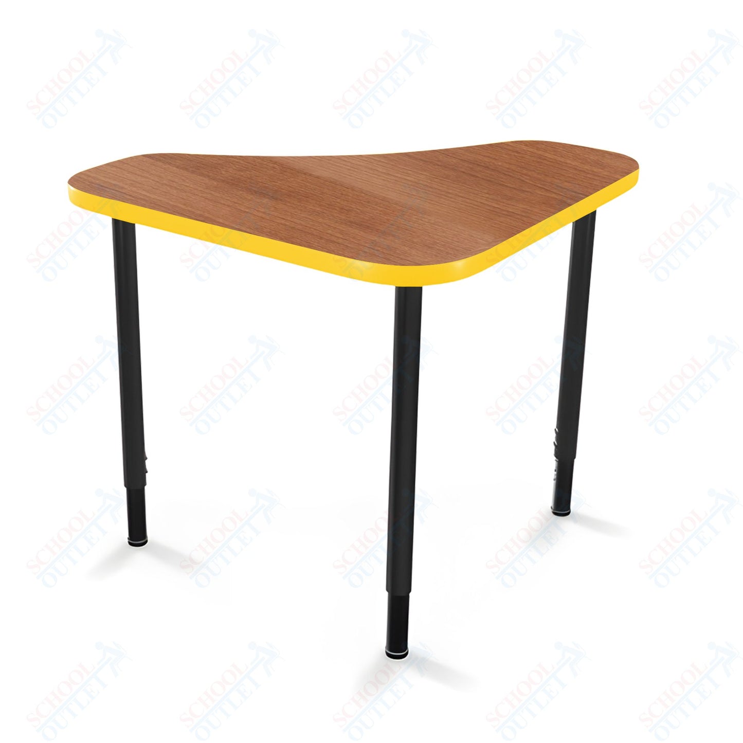 Mooreco Hierarchy Boomerang Snap Standard Desk - Adjustable 22 - 32" H - Black Leg