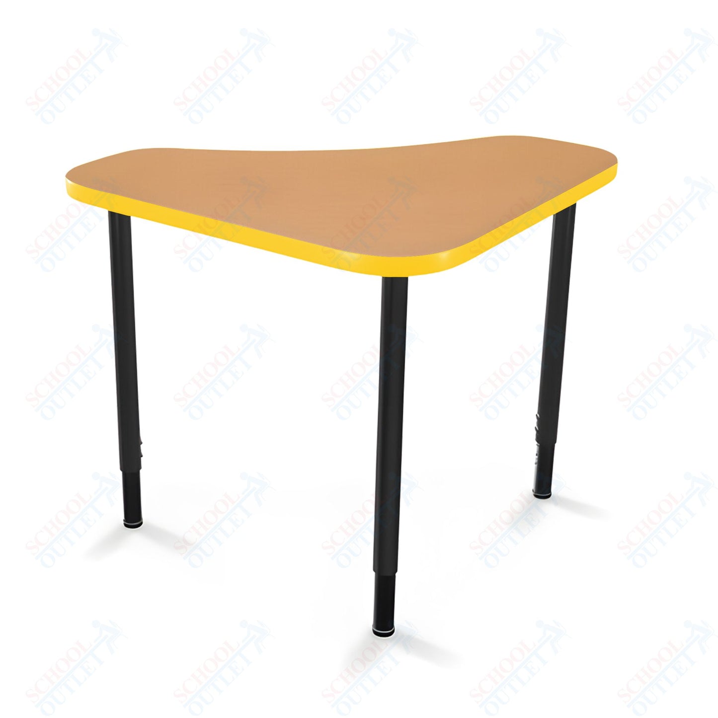 Mooreco Hierarchy Boomerang Snap Standard Desk - Adjustable 22 - 32" H - Black Leg