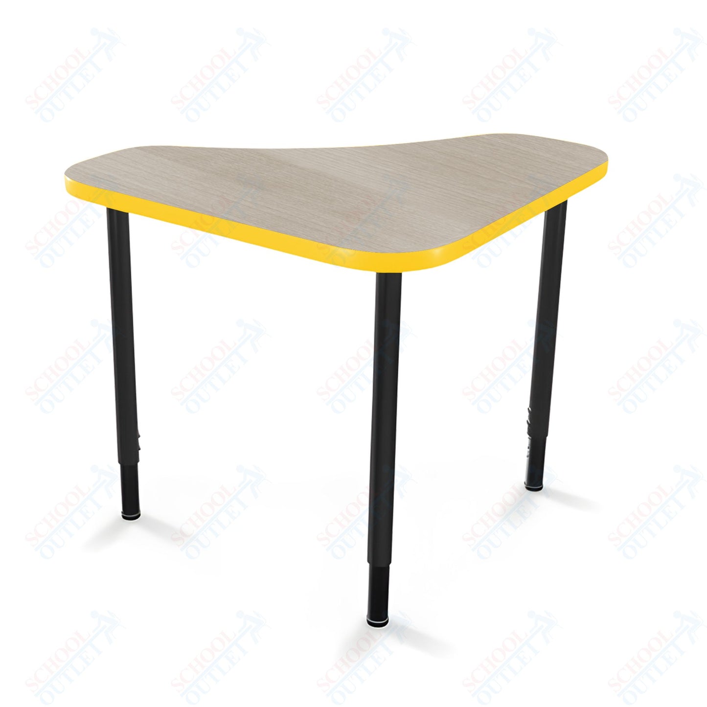 Mooreco Hierarchy Boomerang Snap Standard Desk - Adjustable 22 - 32" H - Black Leg