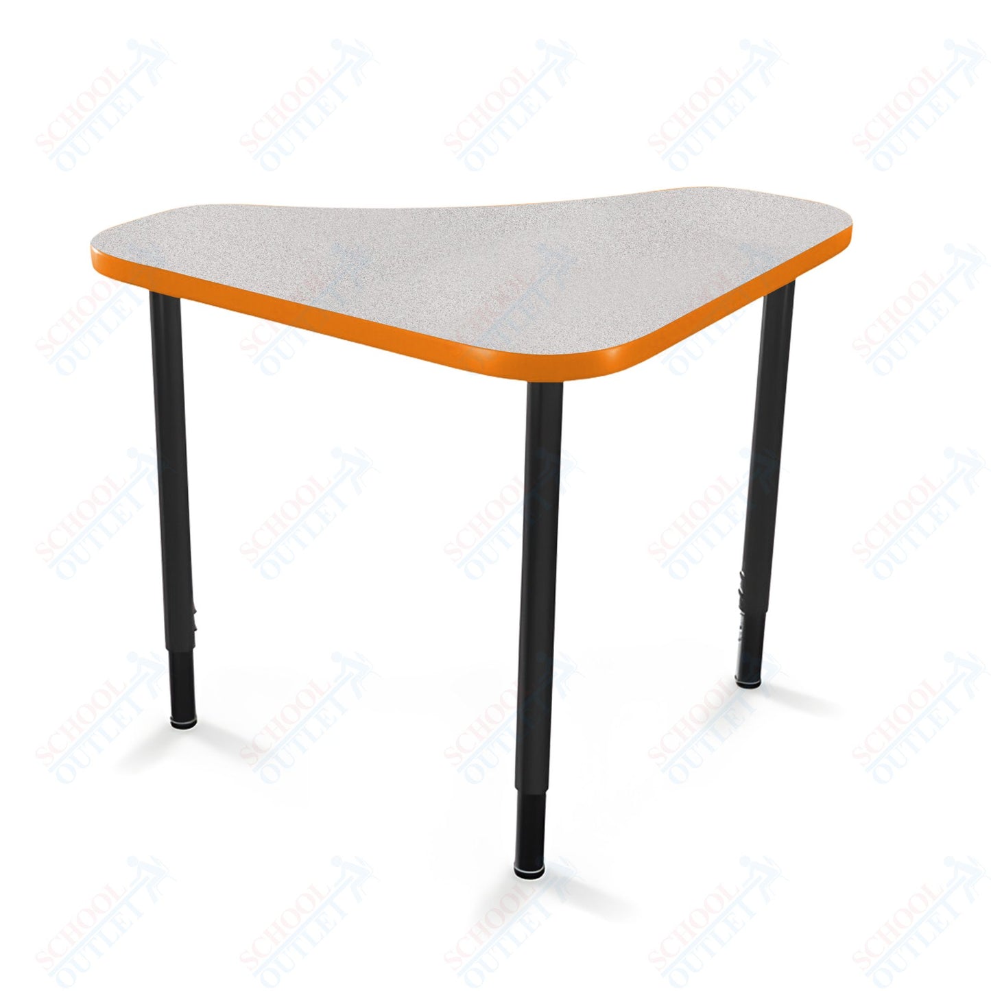 Mooreco Hierarchy Boomerang Snap Standard Desk - Adjustable 22 - 32" H - Black Leg