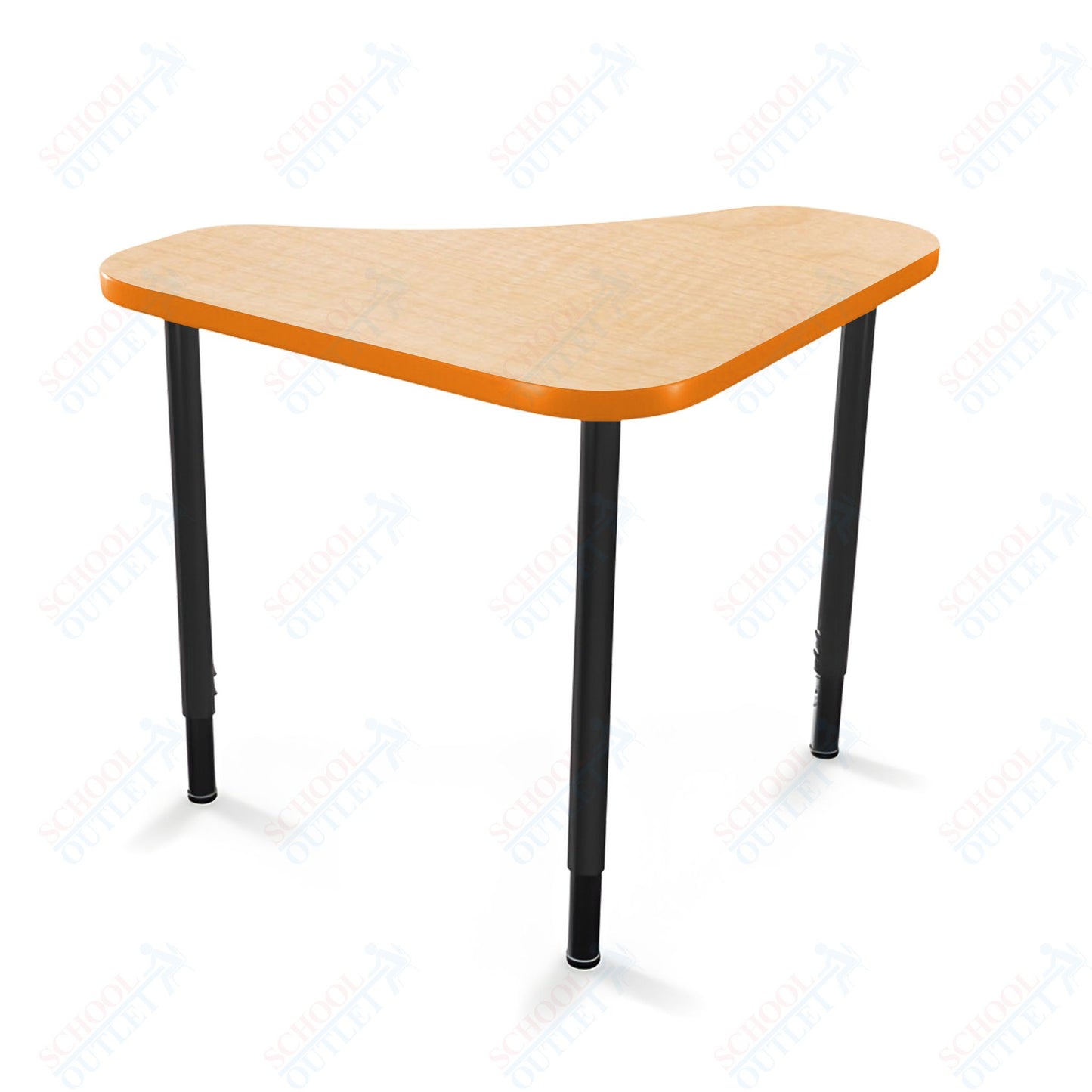 Mooreco Hierarchy Boomerang Snap Standard Desk - Adjustable 22 - 32" H - Black Leg