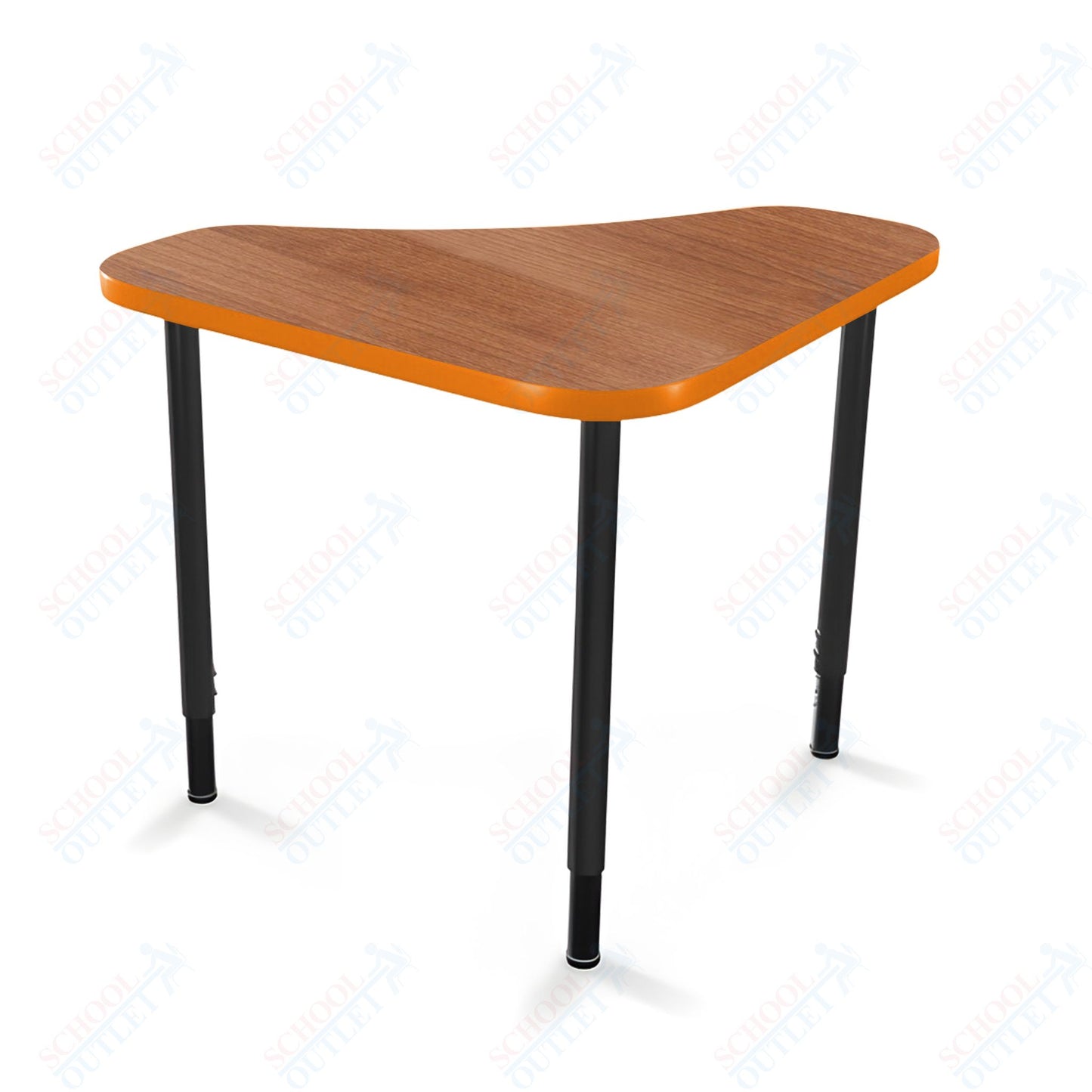 Mooreco Hierarchy Boomerang Snap Standard Desk - Adjustable 22 - 32" H - Black Leg