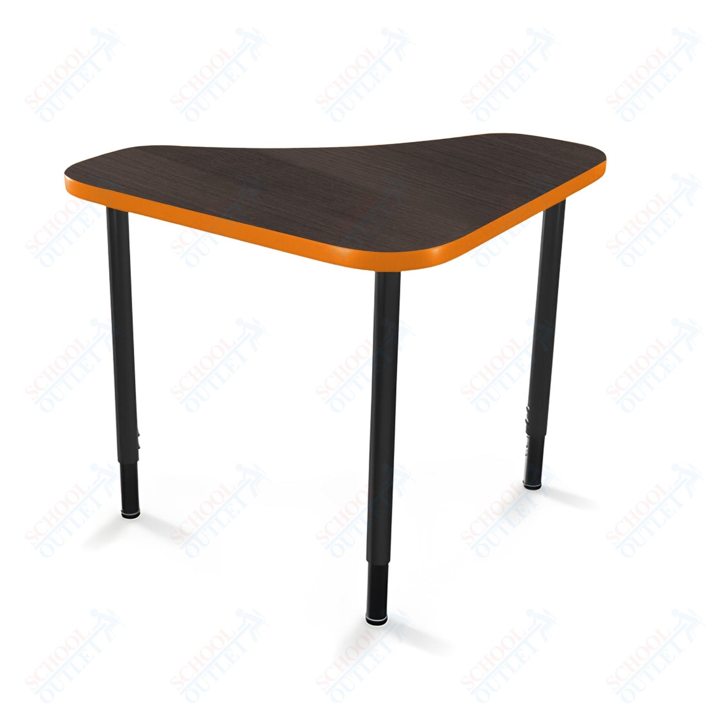 Mooreco Hierarchy Boomerang Snap Standard Desk - Adjustable 22 - 32" H - Black Leg