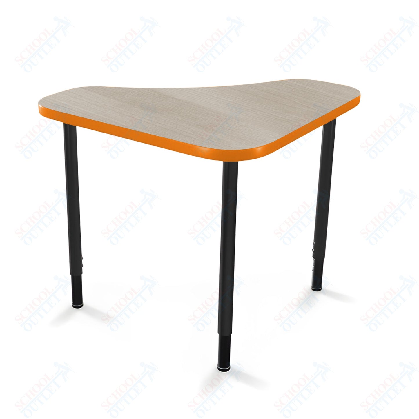 Mooreco Hierarchy Boomerang Snap Standard Desk - Adjustable 22 - 32" H - Black Leg
