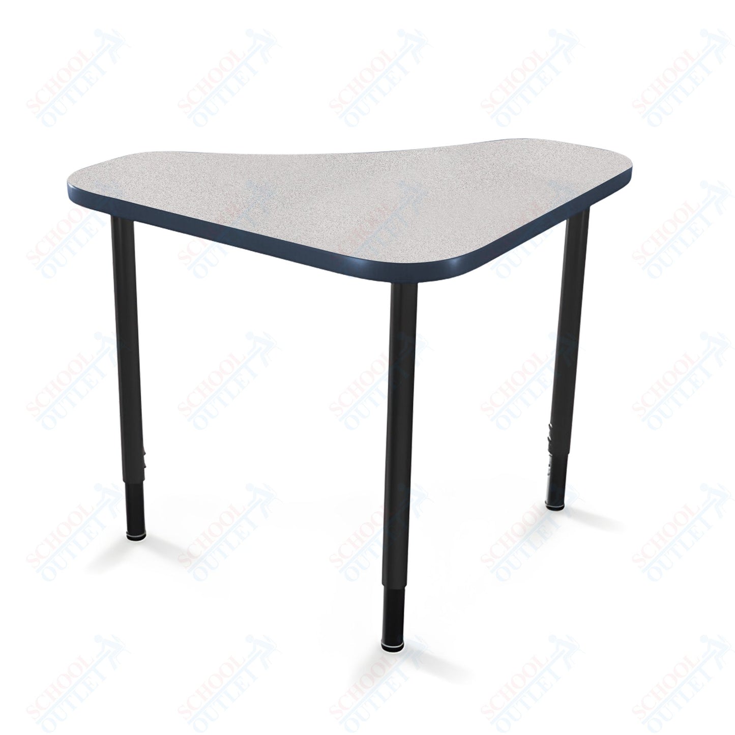 Mooreco Hierarchy Boomerang Snap Standard Desk - Adjustable 22 - 32" H - Black Leg