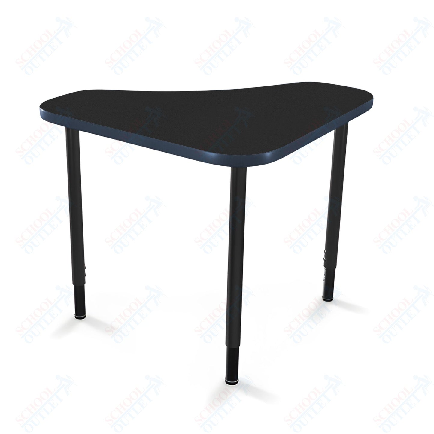Mooreco Hierarchy Boomerang Snap Standard Desk - Adjustable 22 - 32" H - Black Leg