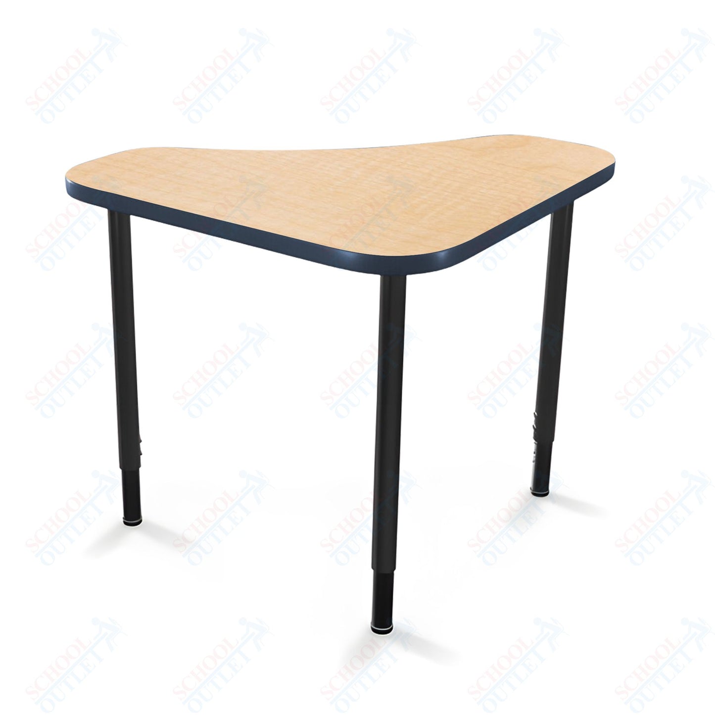 Mooreco Hierarchy Boomerang Snap Standard Desk - Adjustable 22 - 32" H - Black Leg