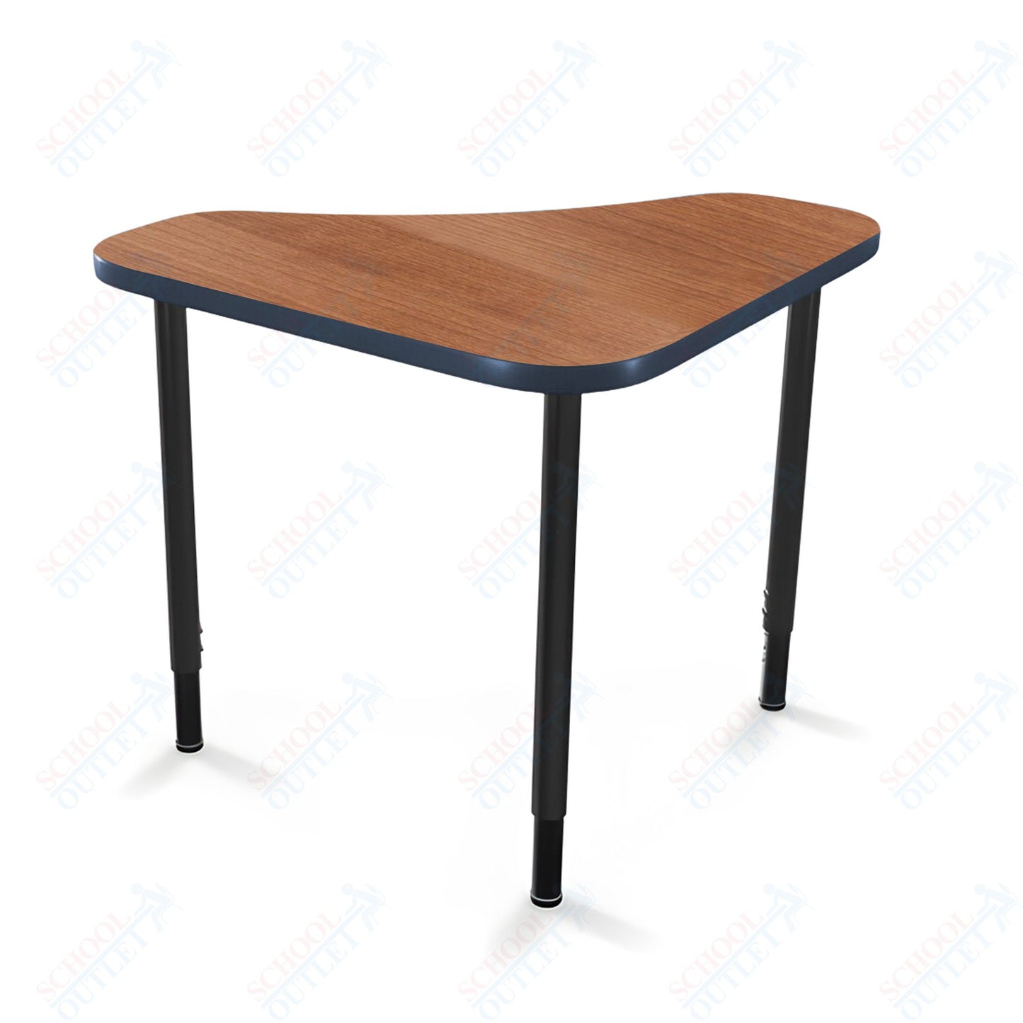 Mooreco Hierarchy Boomerang Snap Standard Desk - Adjustable 22 - 32" H - Black Leg