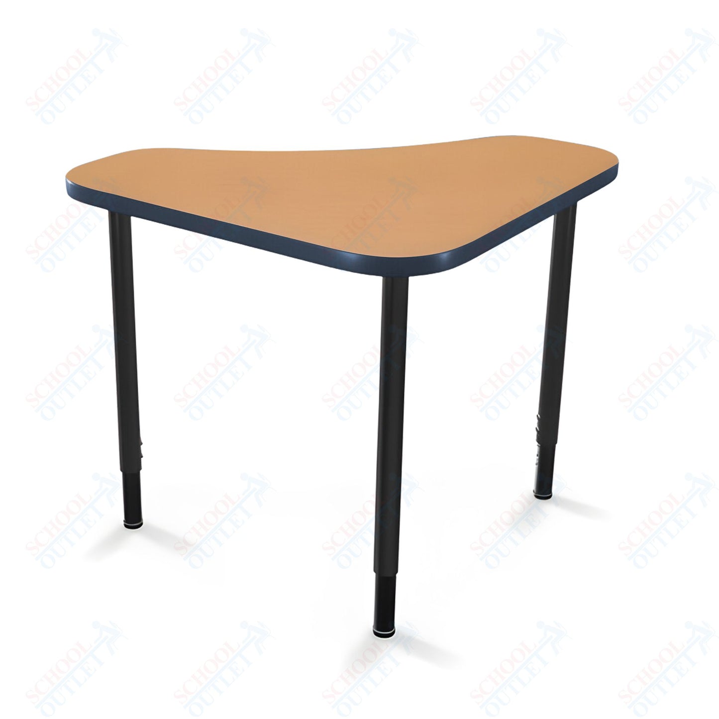Mooreco Hierarchy Boomerang Snap Standard Desk - Adjustable 22 - 32" H - Black Leg