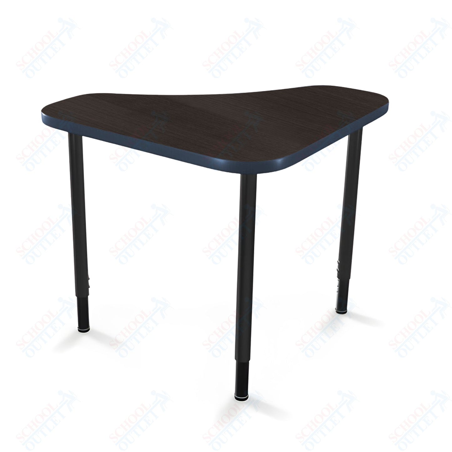Mooreco Hierarchy Boomerang Snap Standard Desk - Adjustable 22 - 32" H - Black Leg