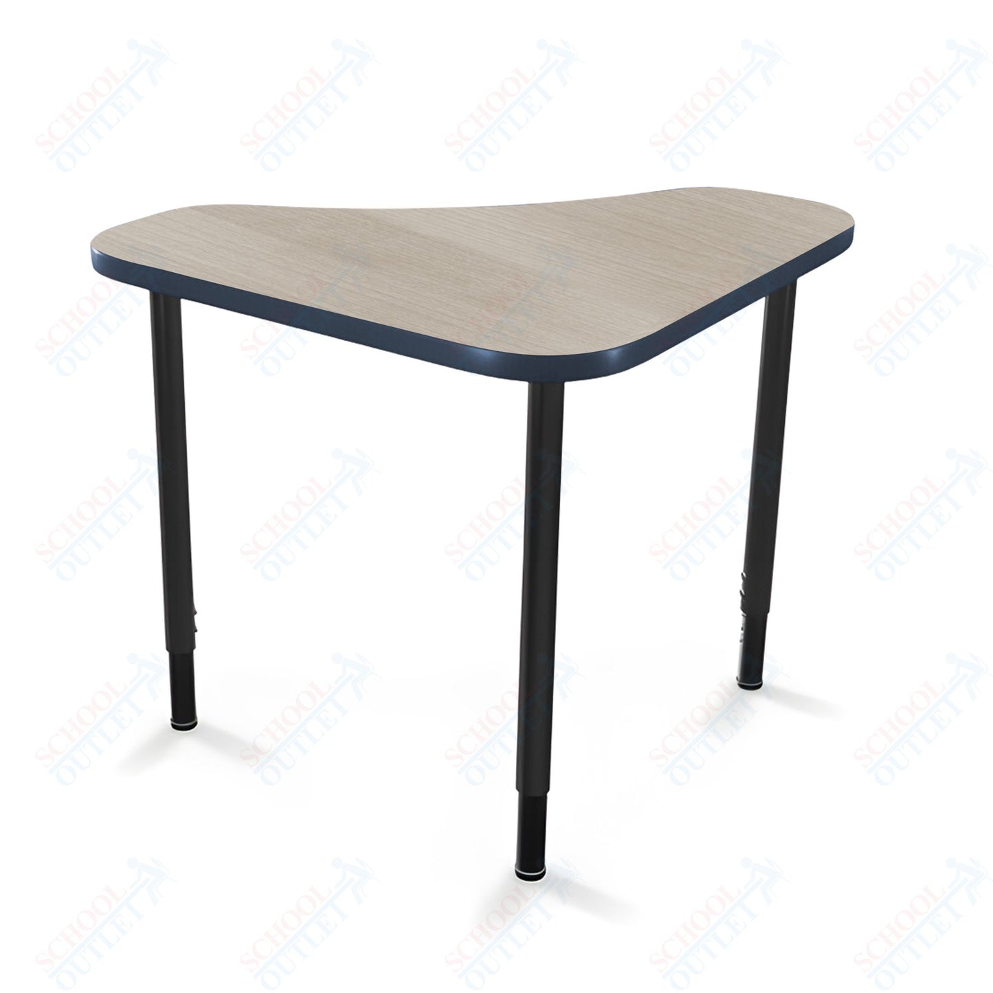 Mooreco Hierarchy Boomerang Snap Standard Desk - Adjustable 22 - 32" H - Black Leg