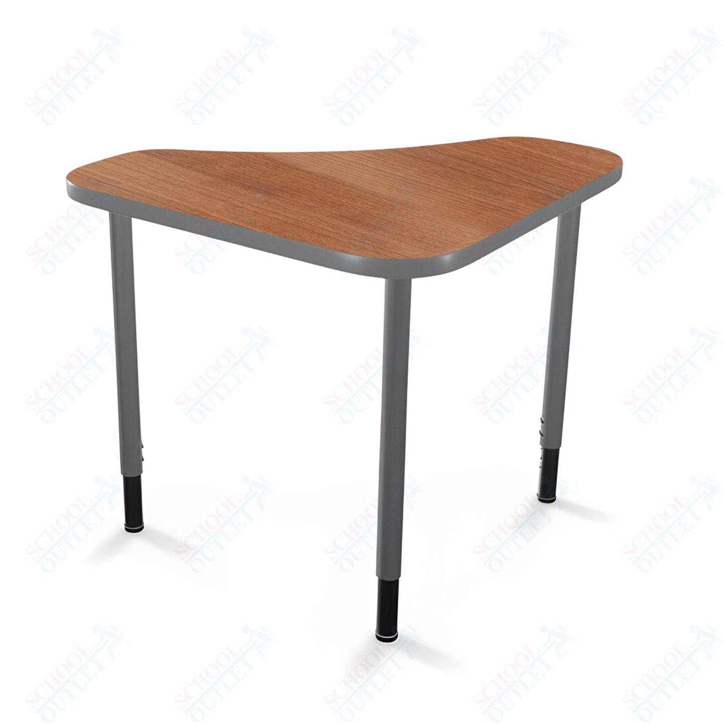 Mooreco Hierarchy Boomerang Snap Standard Desk - Adjustable 22 - 32" H - Platinum Leg