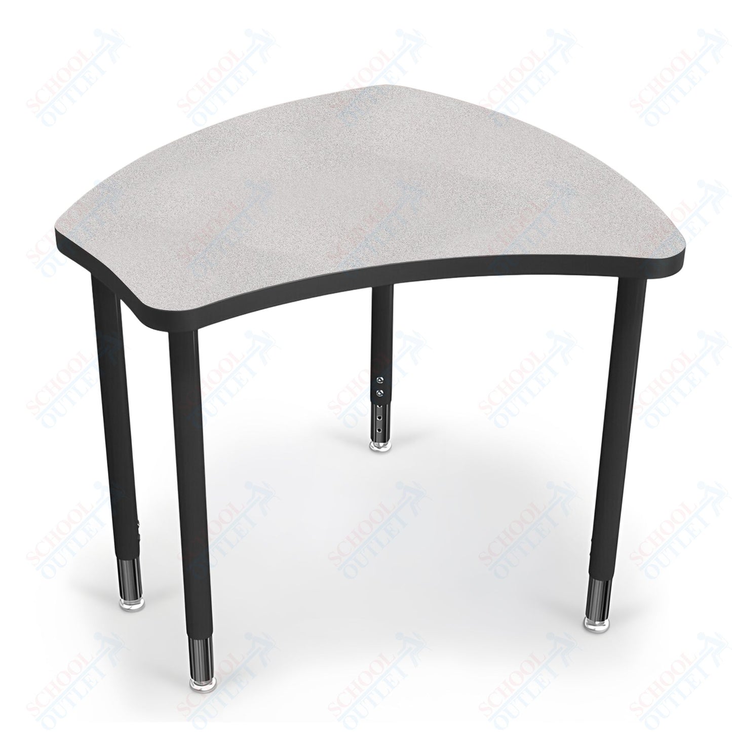 Mooreco Small Hierarchy Shape Standard Desk Adjustable Height 22" - 32" - Black Leg - 11336X