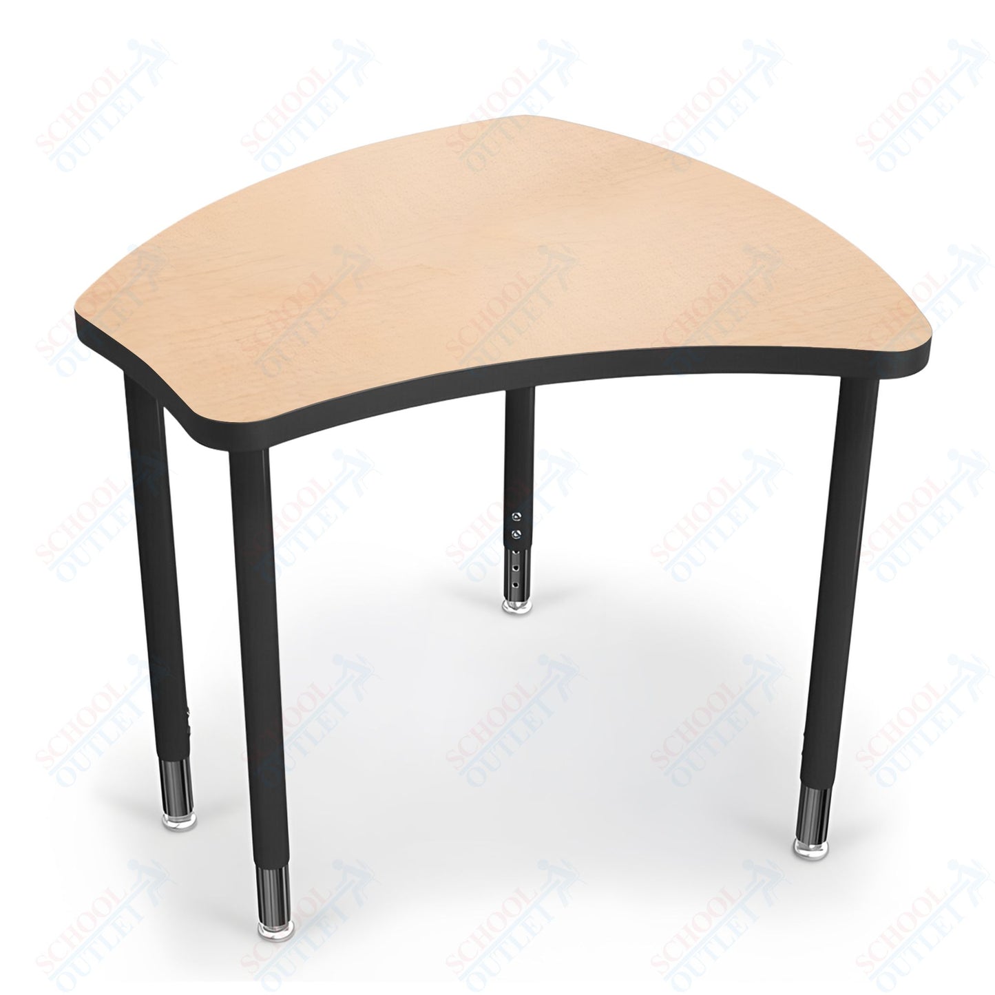 Mooreco Small Hierarchy Shape Standard Desk Adjustable Height 22" - 32" - Black Leg - 11336X