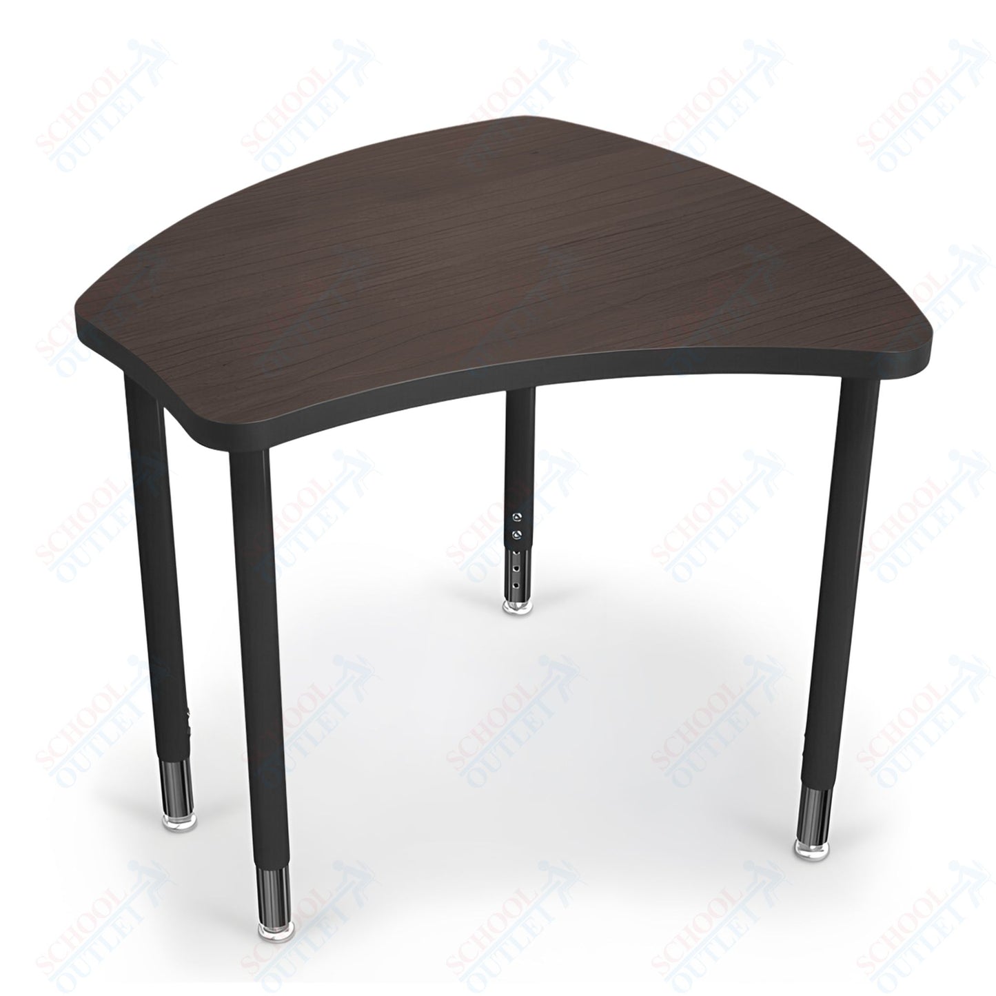 Mooreco Small Hierarchy Shape Standard Desk Adjustable Height 22" - 32" - Black Leg - 11336X