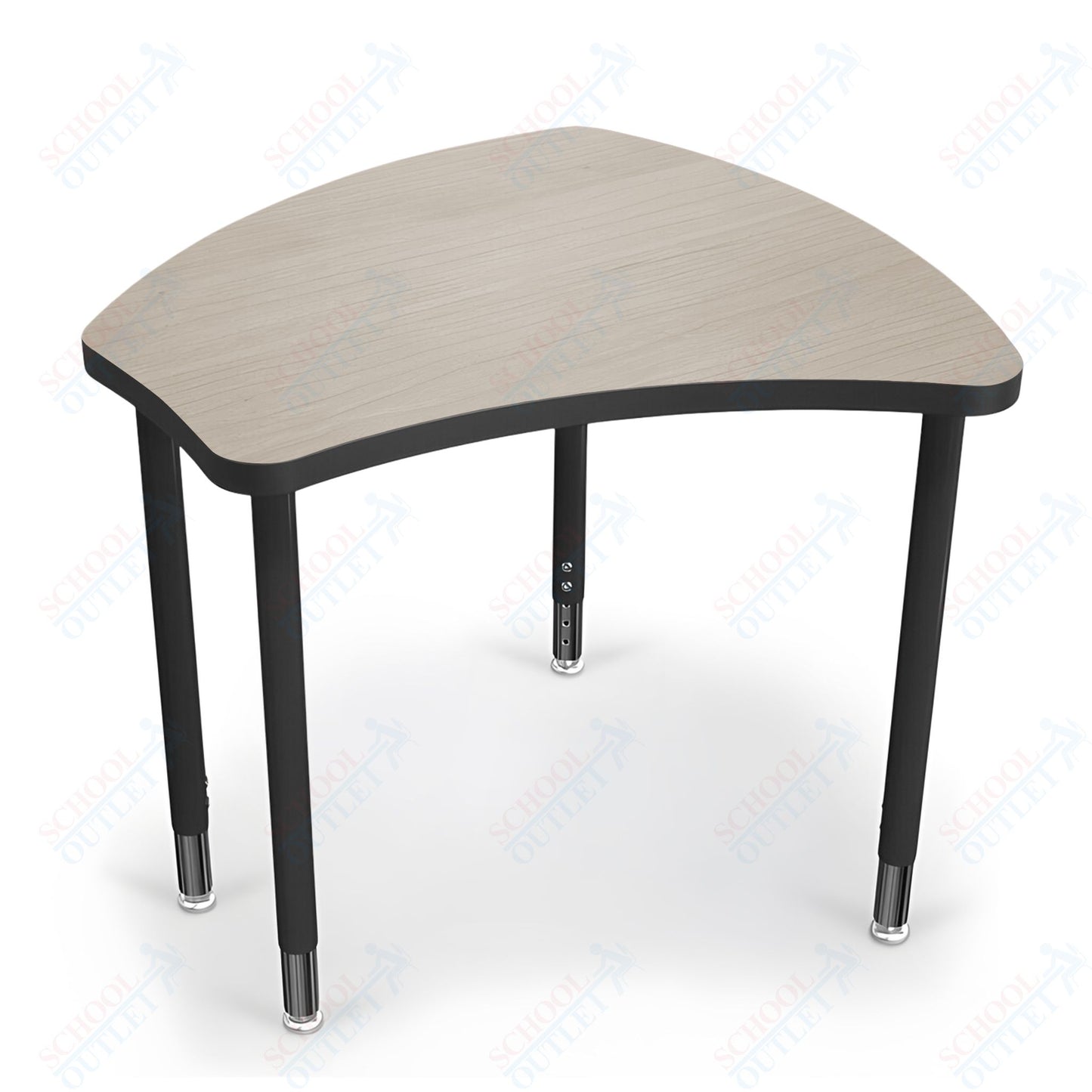 Mooreco Small Hierarchy Shape Standard Desk Adjustable Height 22" - 32" - Black Leg - 11336X