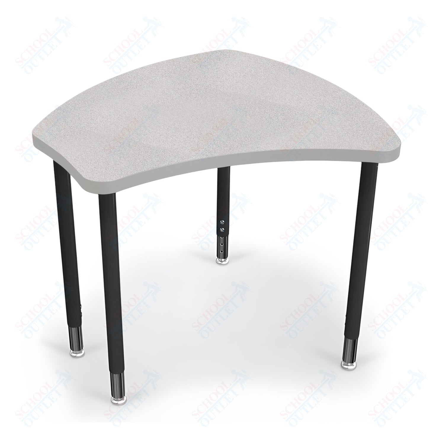 Mooreco Small Hierarchy Shape Standard Desk Adjustable Height 22" - 32" - Black Leg - 11336X