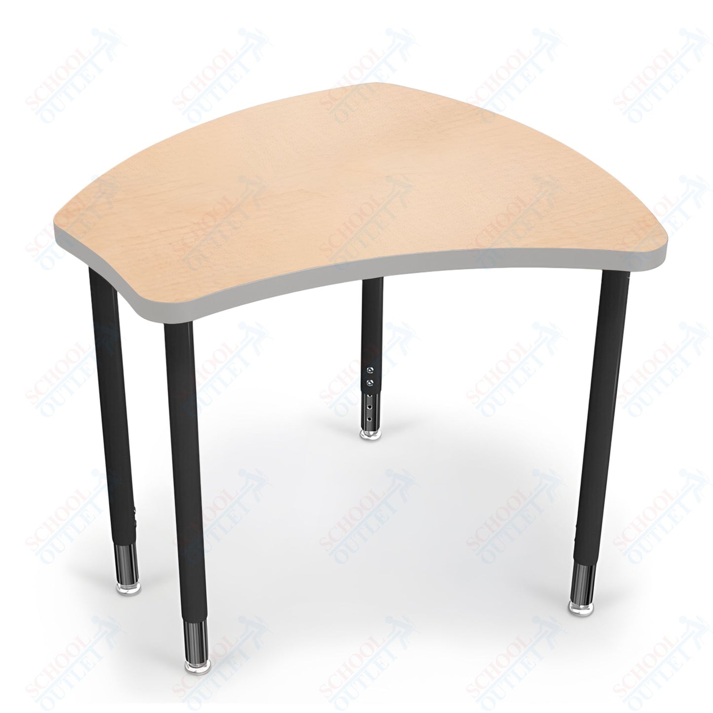 Mooreco Small Hierarchy Shape Standard Desk Adjustable Height 22" - 32" - Black Leg - 11336X
