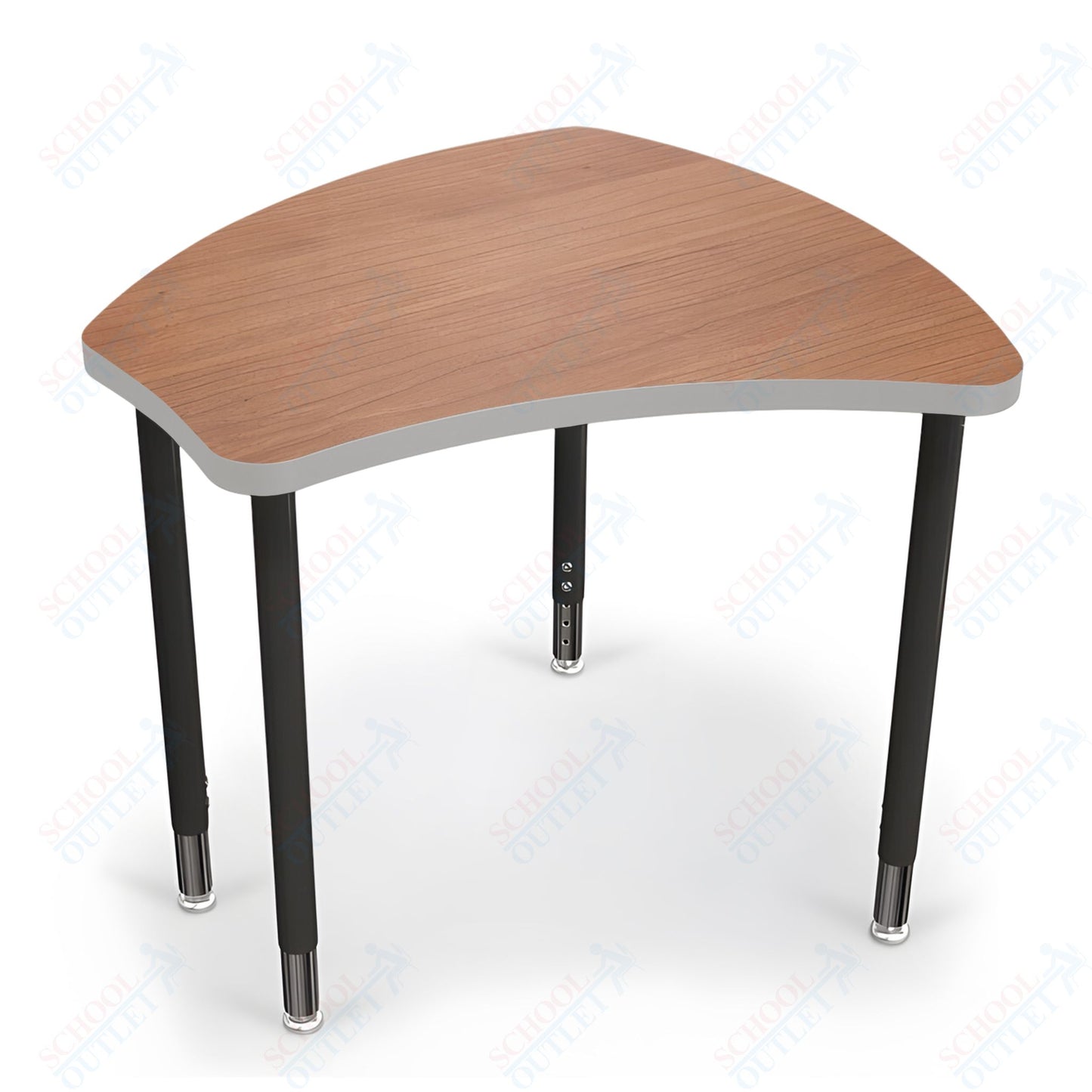 Mooreco Small Hierarchy Shape Standard Desk Adjustable Height 22" - 32" - Black Leg - 11336X