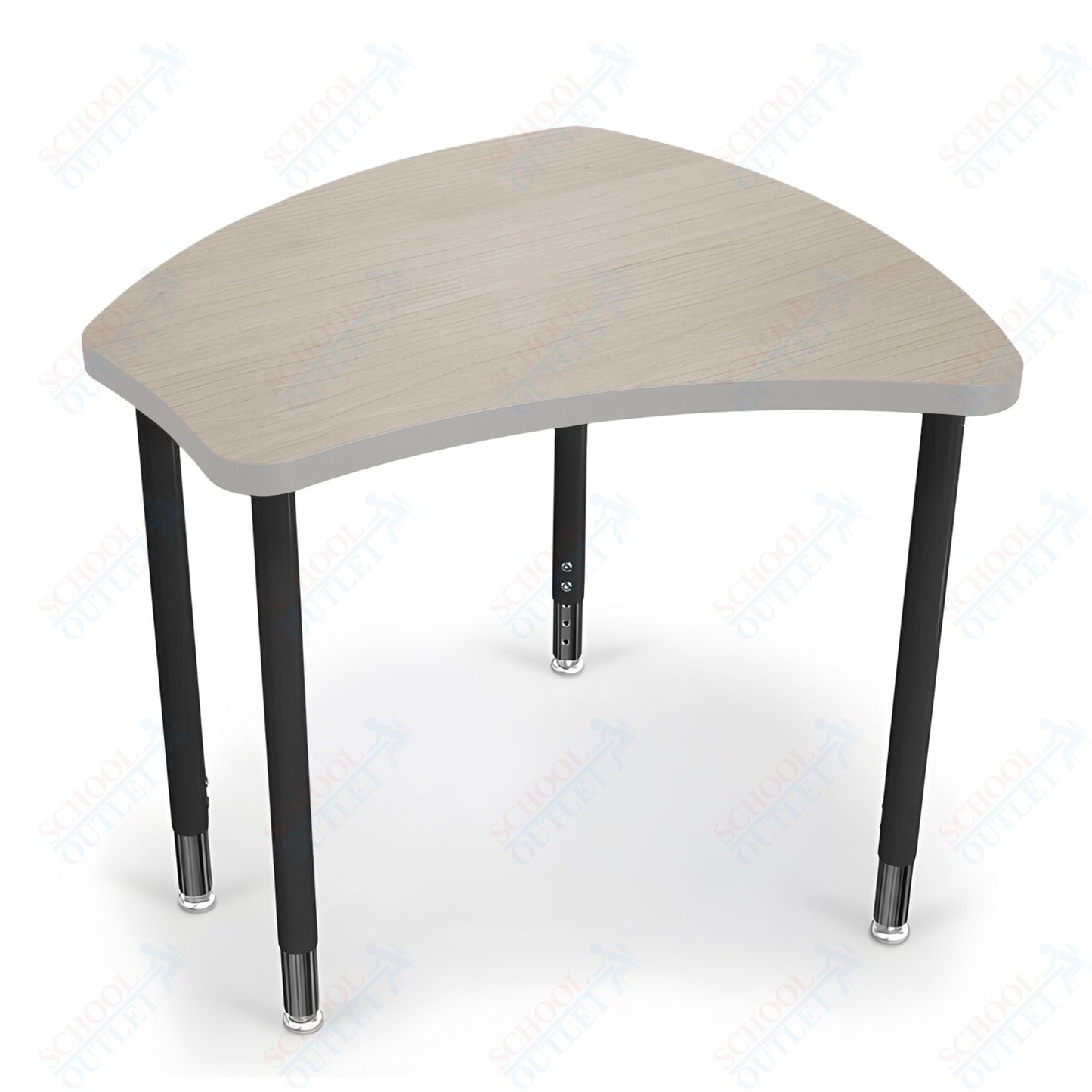 Mooreco Small Hierarchy Shape Standard Desk Adjustable Height 22" - 32" - Black Leg - 11336X