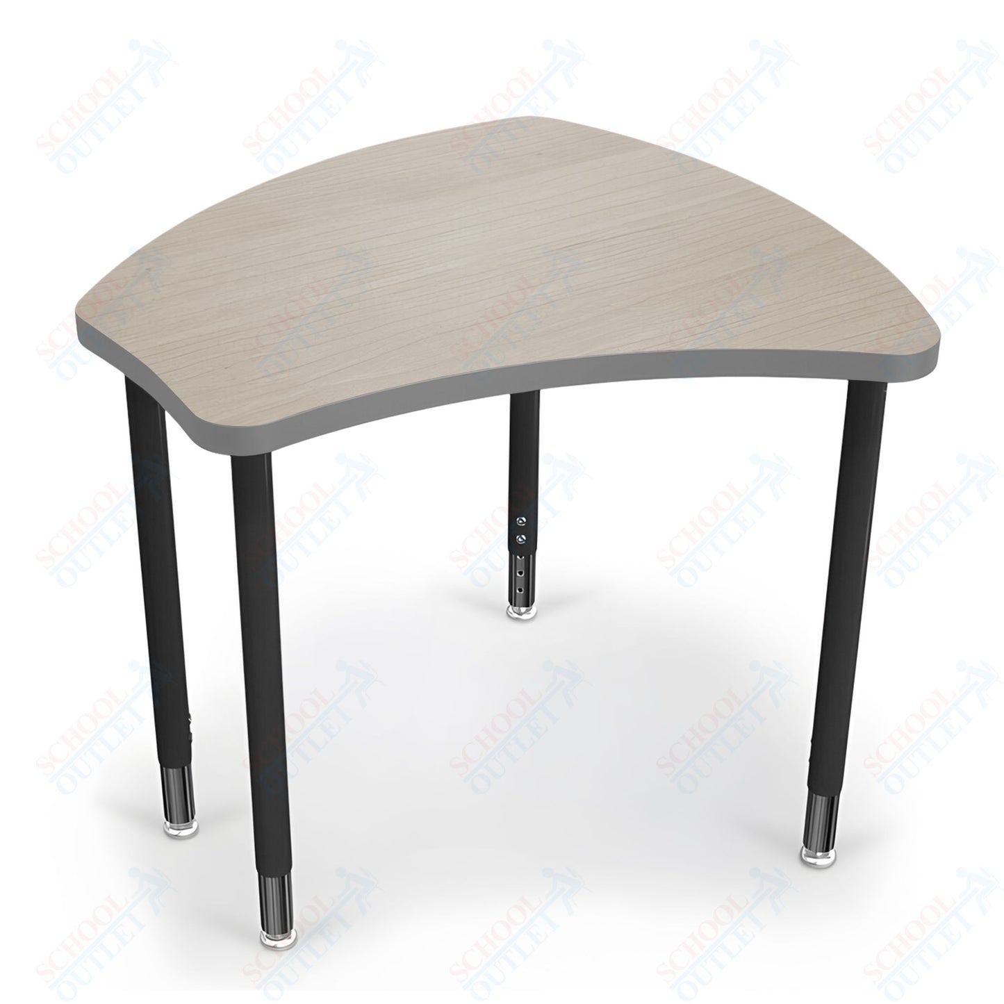 Mooreco Small Hierarchy Shape Standard Desk Adjustable Height 22" - 32" - Black Leg - 11336X