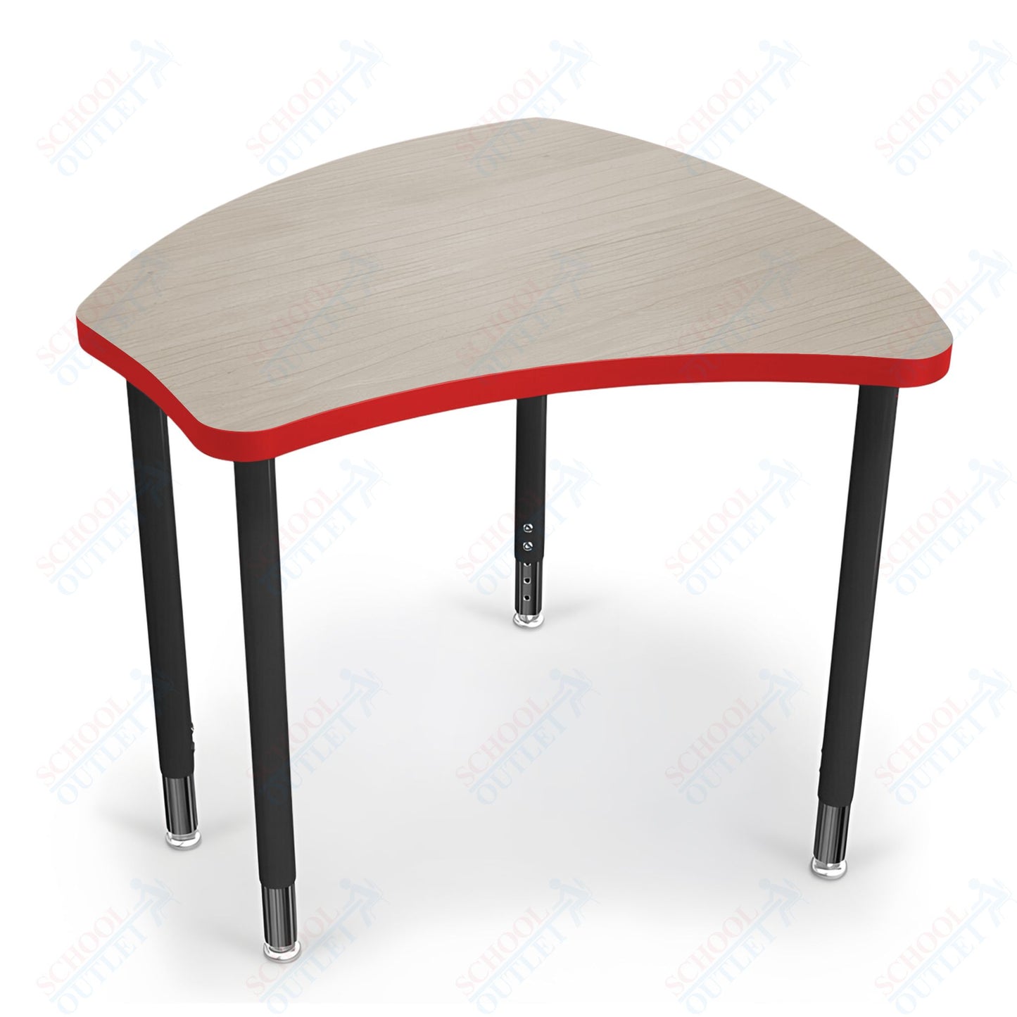 Mooreco Small Hierarchy Shape Standard Desk Adjustable Height 22" - 32" - Black Leg - 11336X