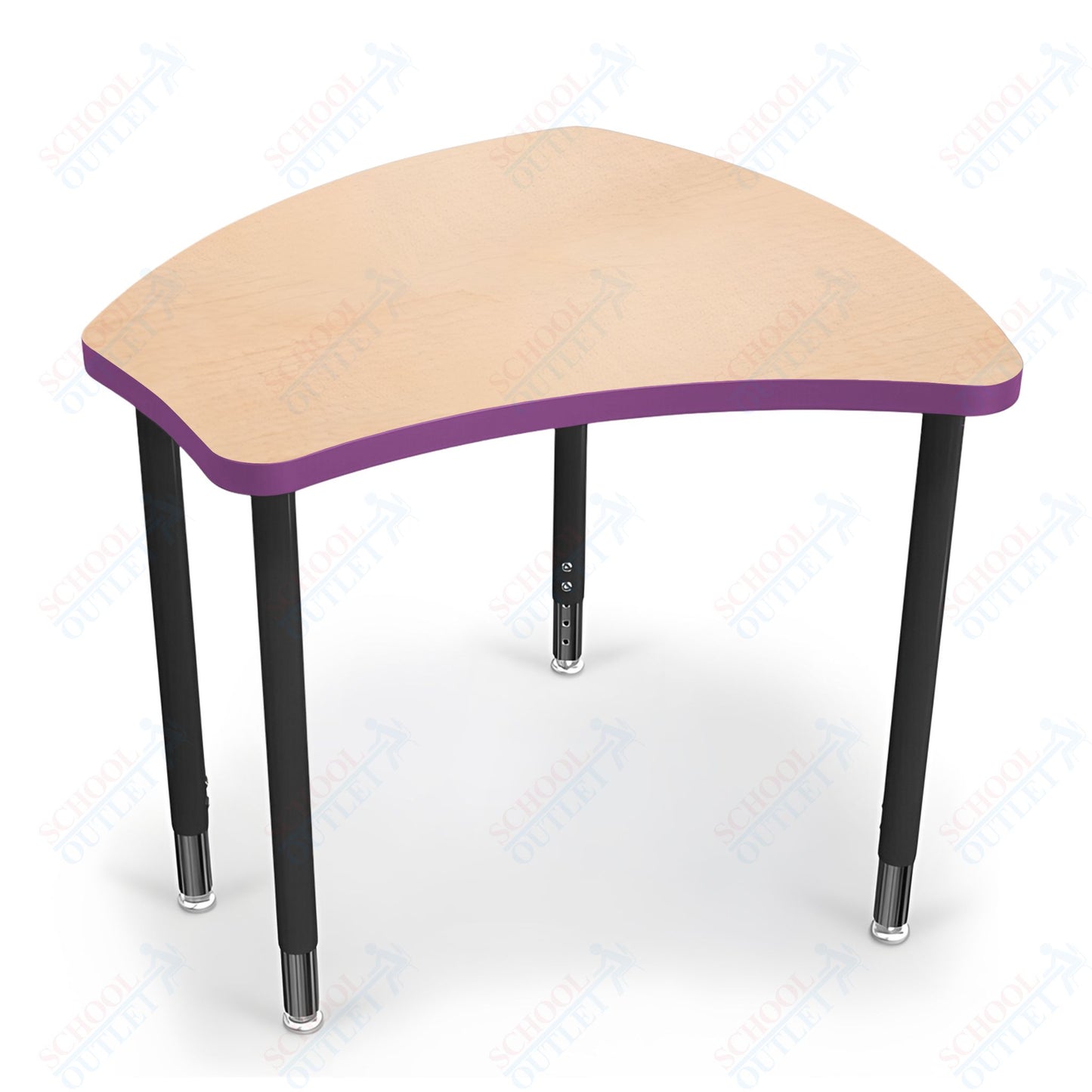 Mooreco Small Hierarchy Shape Standard Desk Adjustable Height 22" - 32" - Black Leg - 11336X