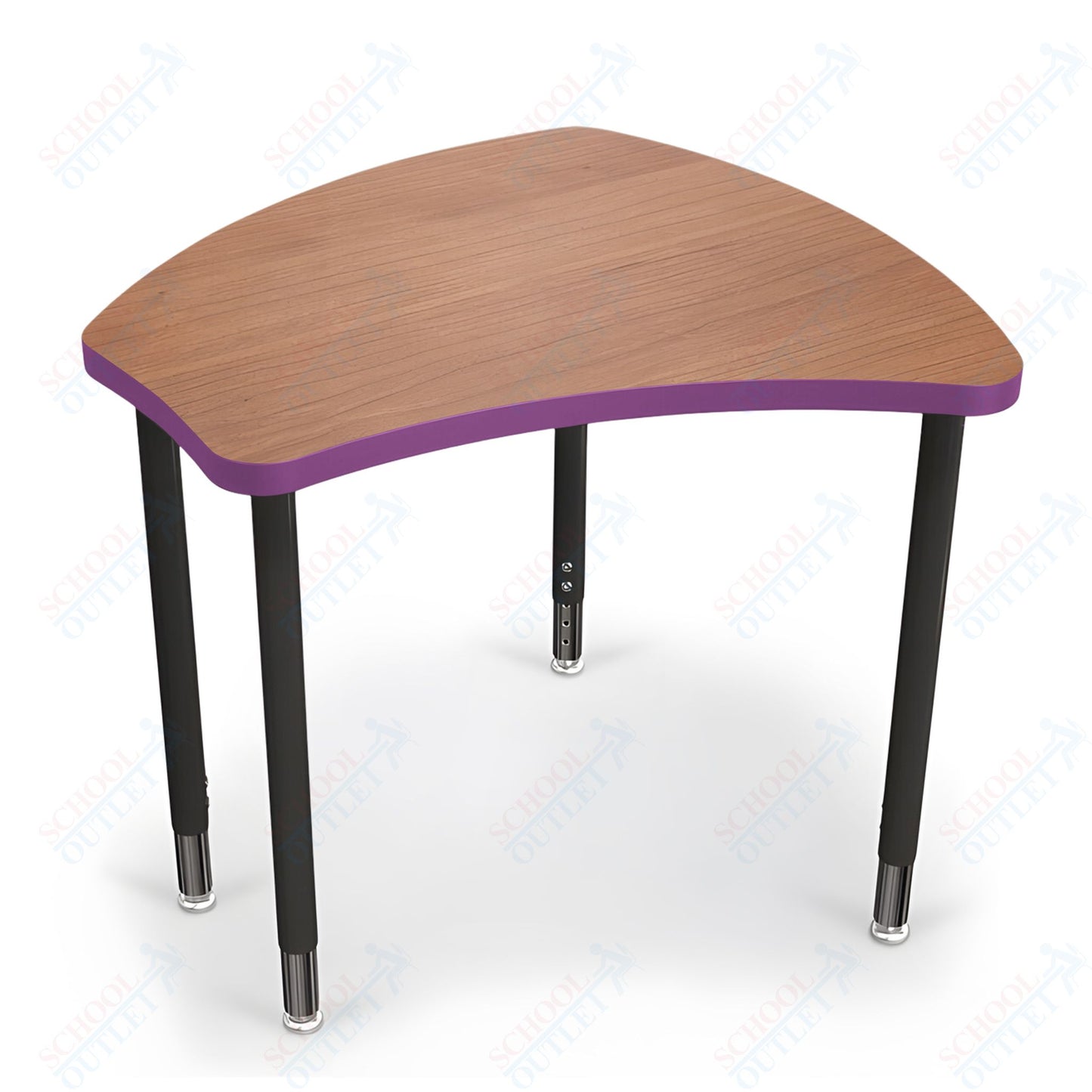 Mooreco Small Hierarchy Shape Standard Desk Adjustable Height 22" - 32" - Black Leg - 11336X