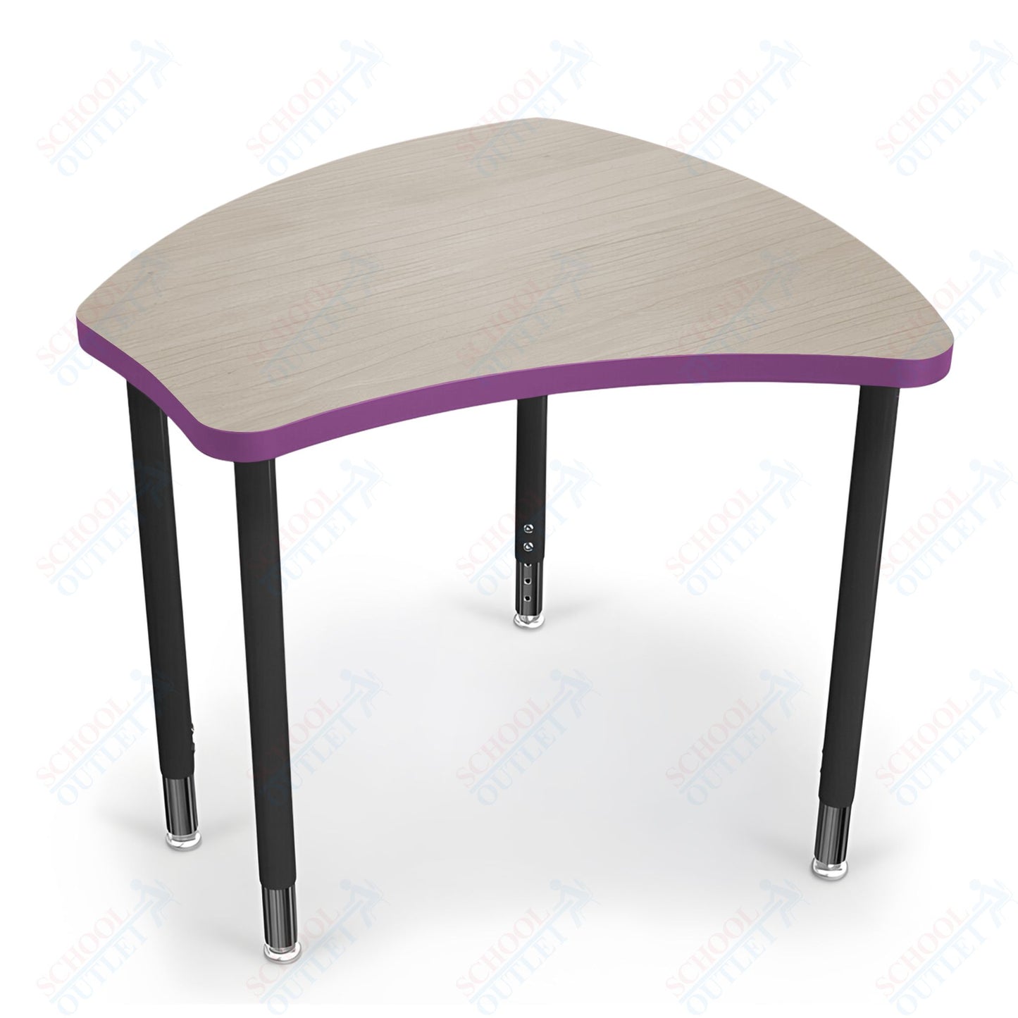 Mooreco Small Hierarchy Shape Standard Desk Adjustable Height 22" - 32" - Black Leg - 11336X
