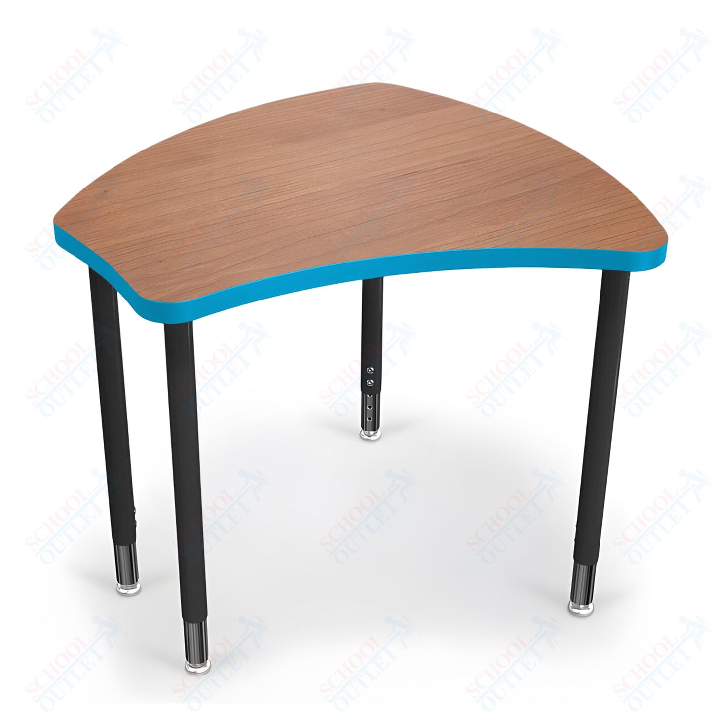 Mooreco Small Hierarchy Shape Standard Desk Adjustable Height 22" - 32" - Black Leg - 11336X