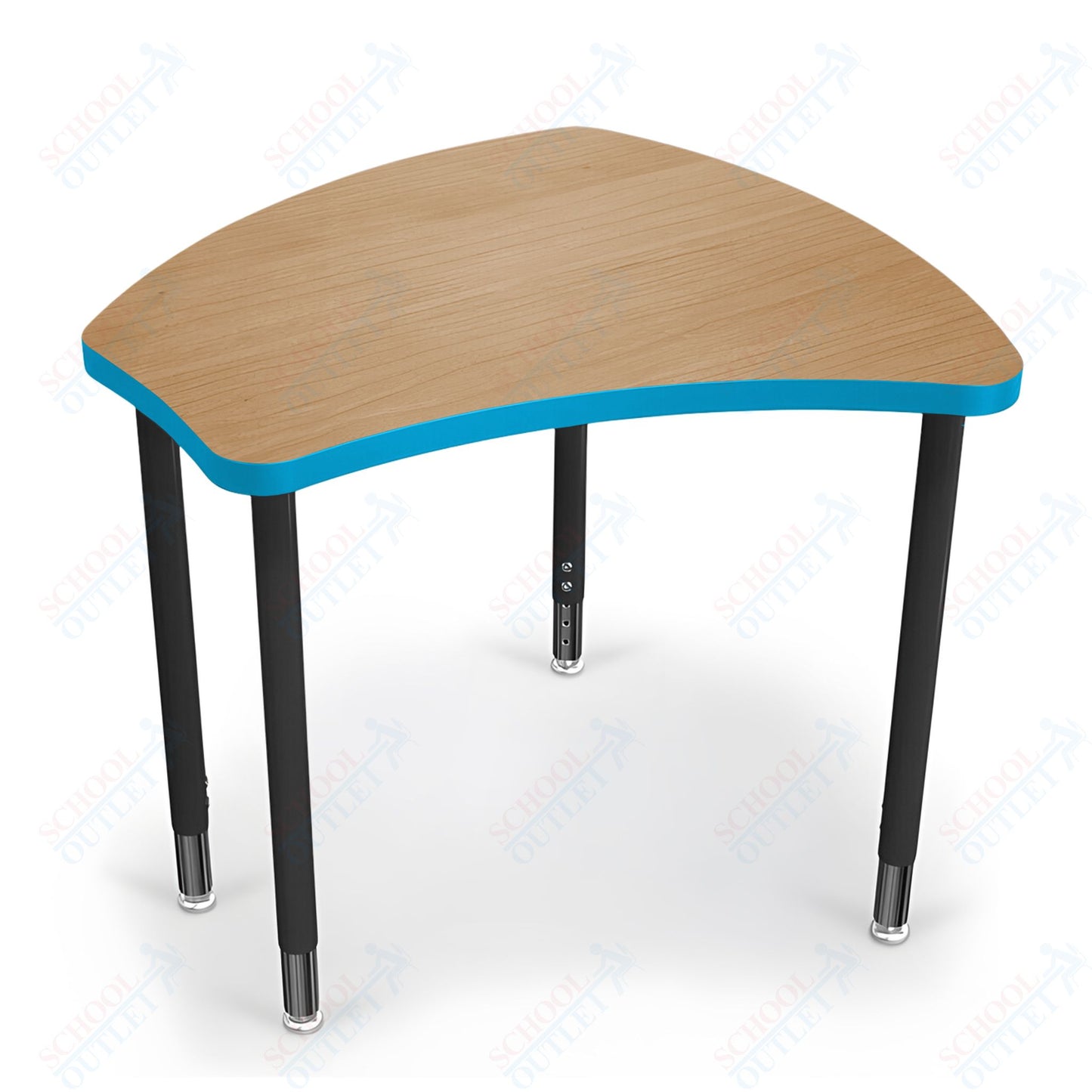 Mooreco Small Hierarchy Shape Standard Desk Adjustable Height 22" - 32" - Black Leg - 11336X