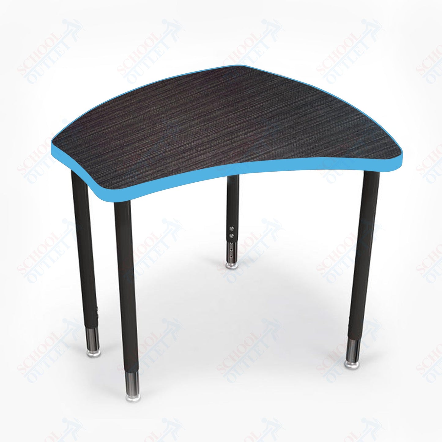 Mooreco Small Hierarchy Shape Standard Desk Adjustable Height 22" - 32" - Black Leg - 11336X