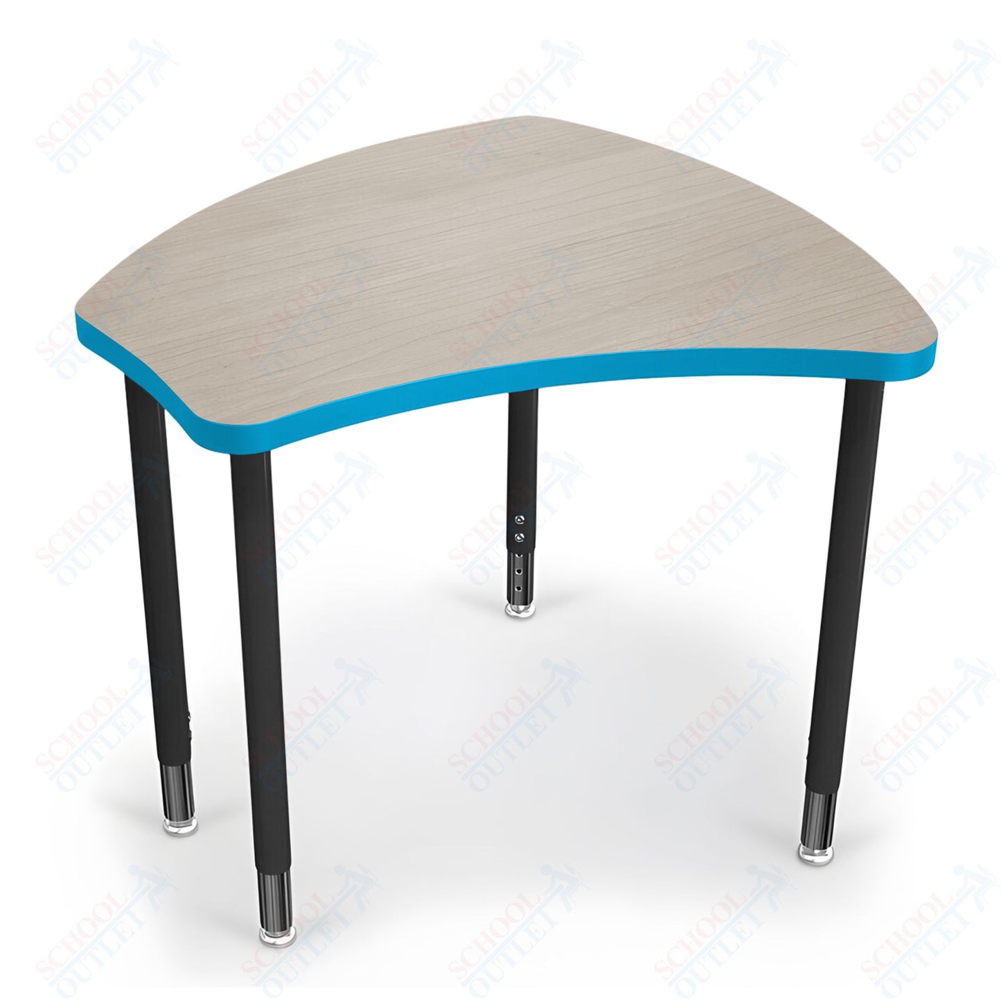 Mooreco Small Hierarchy Shape Standard Desk Adjustable Height 22" - 32" - Black Leg - 11336X