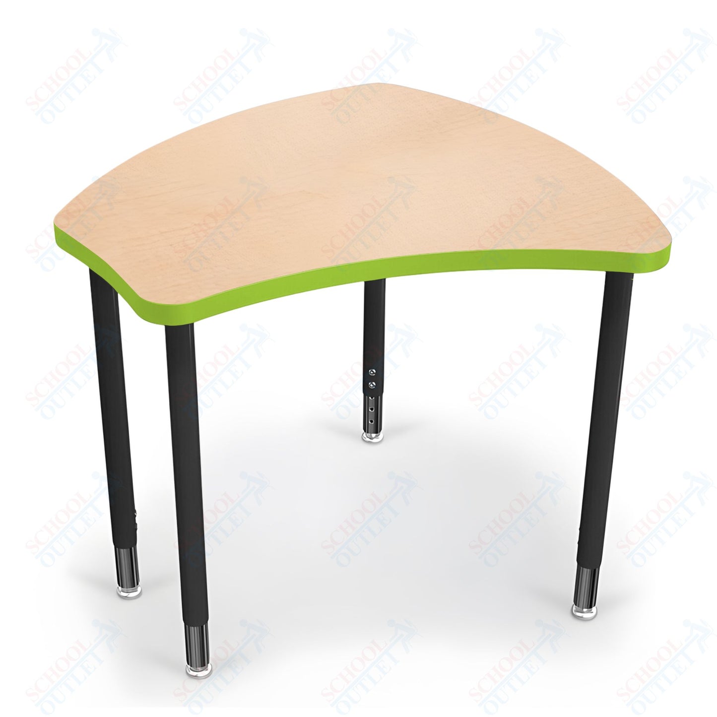 Mooreco Small Hierarchy Shape Standard Desk Adjustable Height 22" - 32" - Black Leg - 11336X