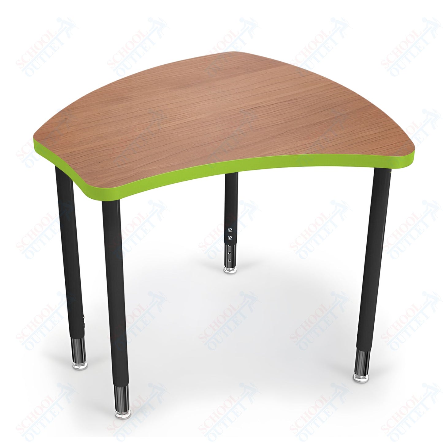 Mooreco Small Hierarchy Shape Standard Desk Adjustable Height 22" - 32" - Black Leg - 11336X