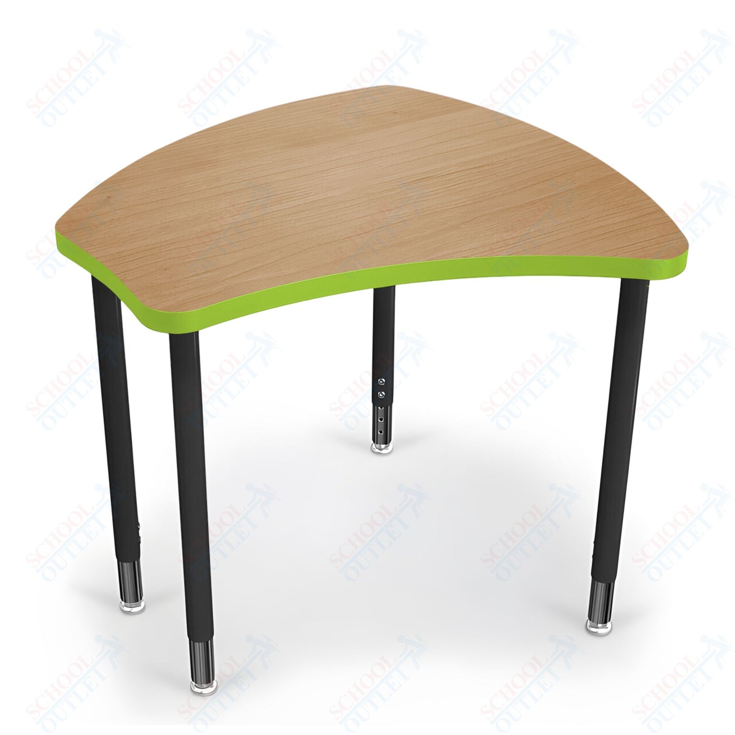 Mooreco Small Hierarchy Shape Standard Desk Adjustable Height 22" - 32" - Black Leg - 11336X