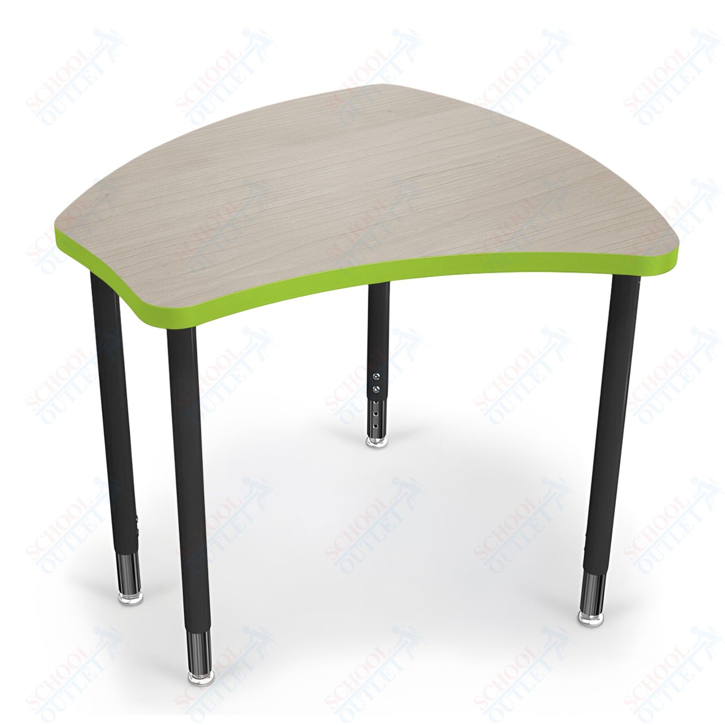 Mooreco Small Hierarchy Shape Standard Desk Adjustable Height 22" - 32" - Black Leg - 11336X