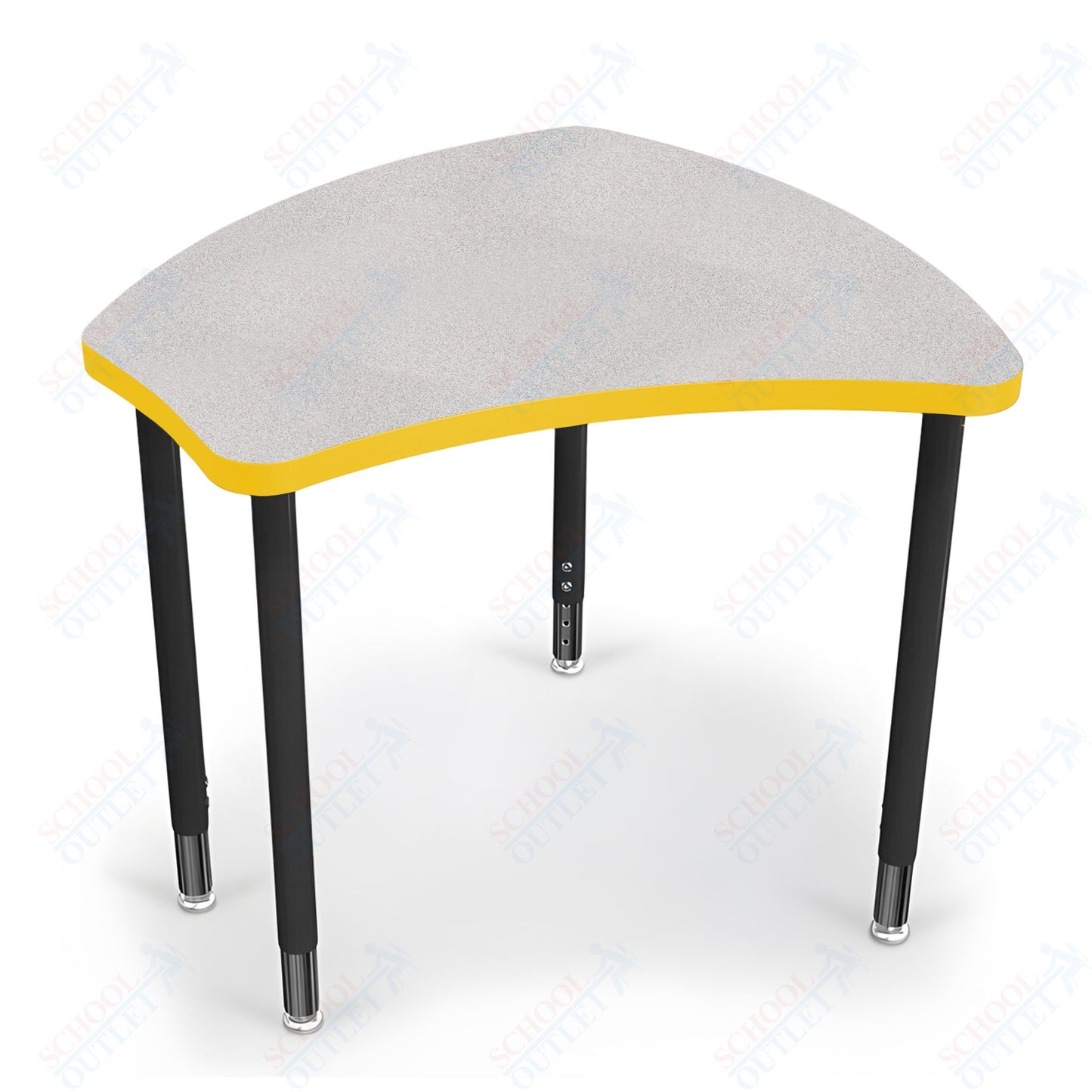 Mooreco Small Hierarchy Shape Standard Desk Adjustable Height 22" - 32" - Black Leg - 11336X
