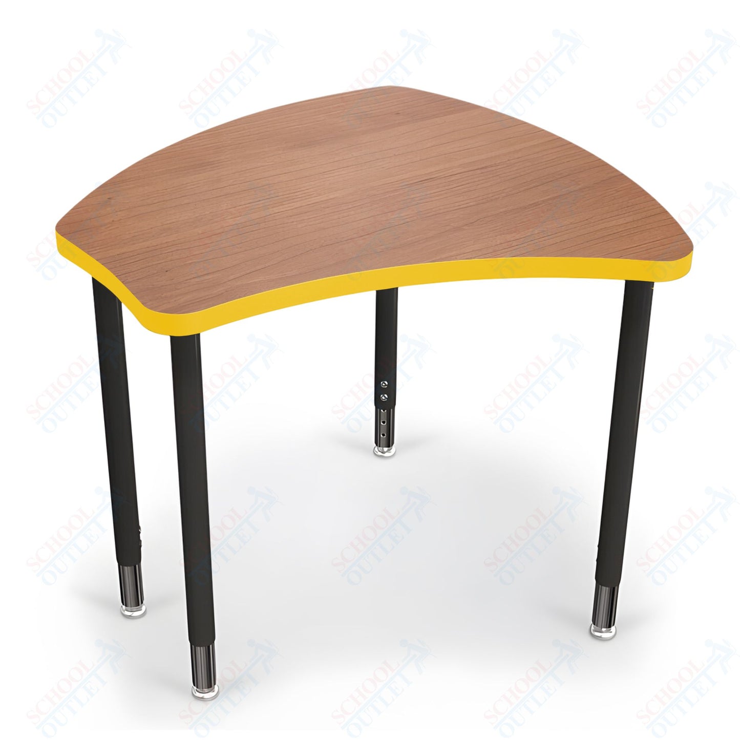 Mooreco Small Hierarchy Shape Standard Desk Adjustable Height 22" - 32" - Black Leg - 11336X