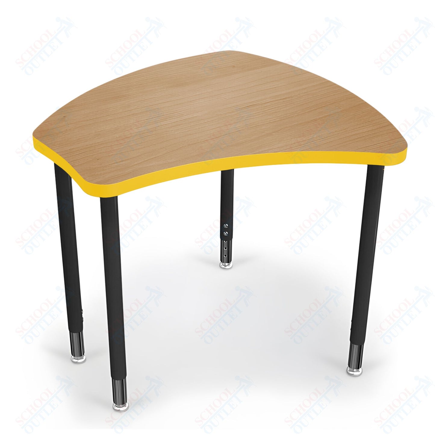 Mooreco Small Hierarchy Shape Standard Desk Adjustable Height 22" - 32" - Black Leg - 11336X