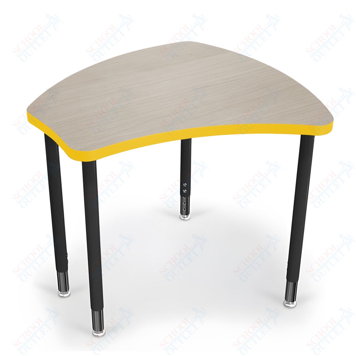 Mooreco Small Hierarchy Shape Standard Desk Adjustable Height 22" - 32" - Black Leg - 11336X