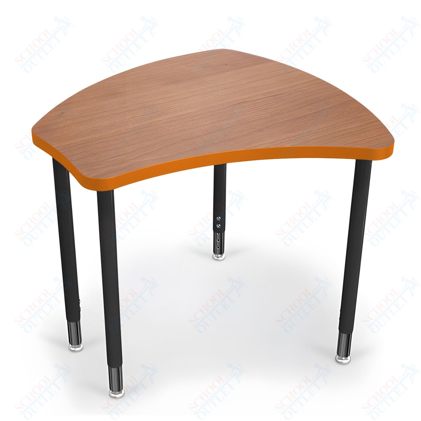 Mooreco Small Hierarchy Shape Standard Desk Adjustable Height 22" - 32" - Black Leg - 11336X
