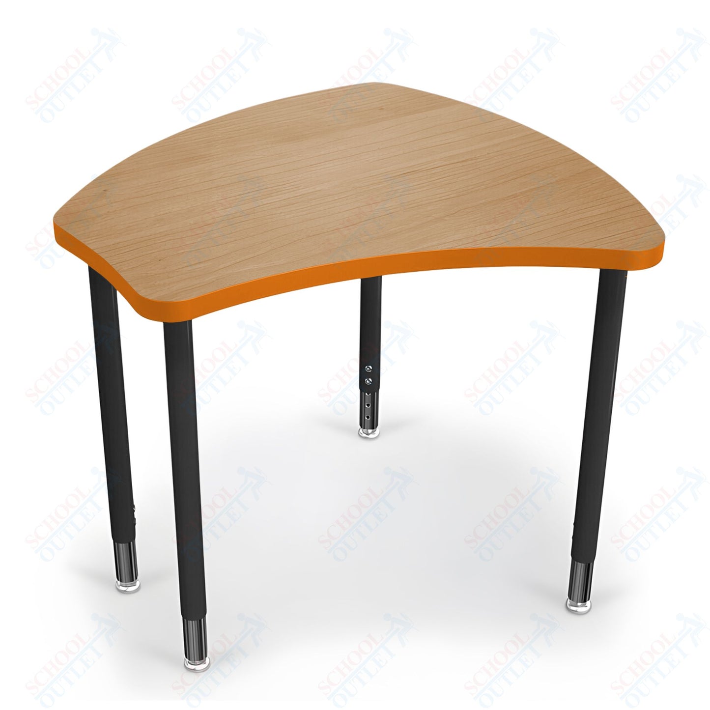 Mooreco Small Hierarchy Shape Standard Desk Adjustable Height 22" - 32" - Black Leg - 11336X