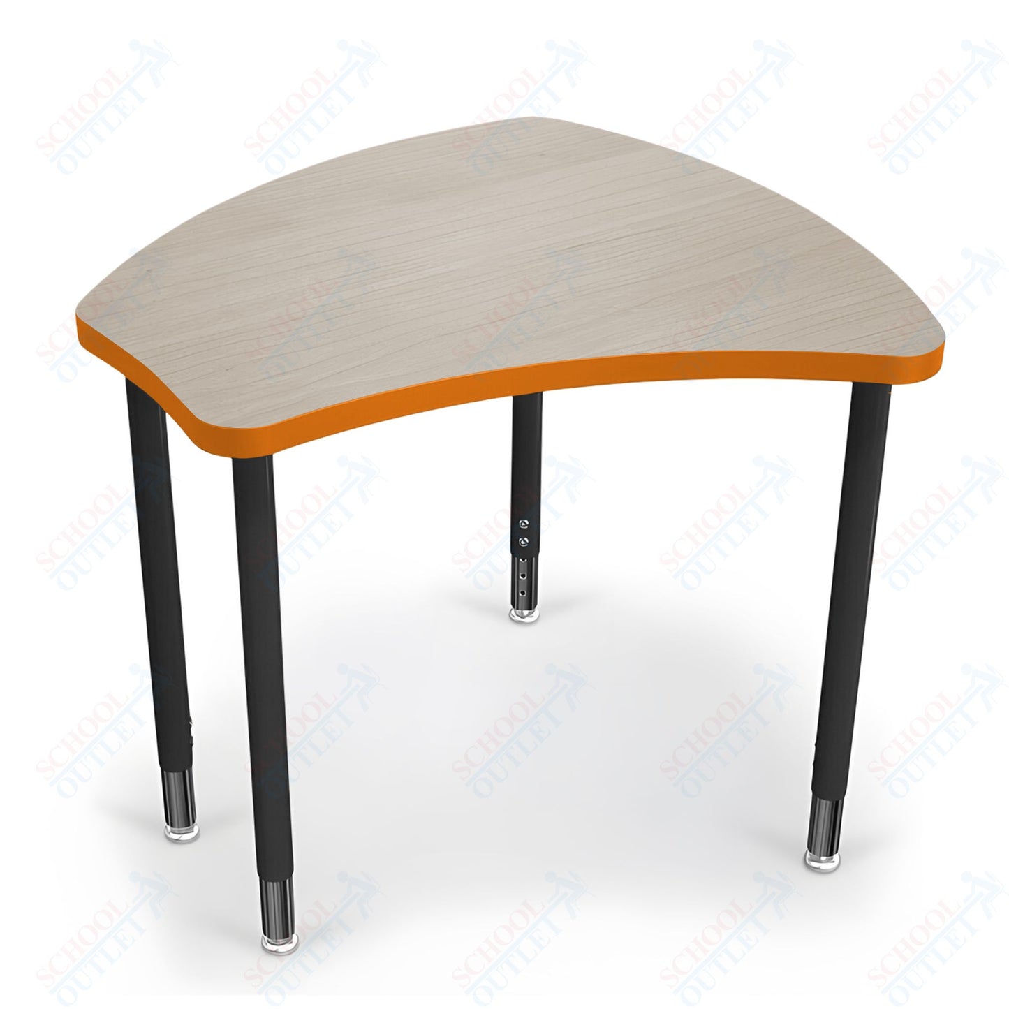 Mooreco Small Hierarchy Shape Standard Desk Adjustable Height 22" - 32" - Black Leg - 11336X