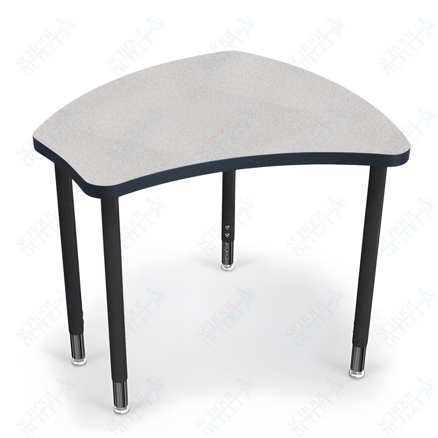 Mooreco Small Hierarchy Shape Standard Desk Adjustable Height 22" - 32" - Black Leg - 11336X