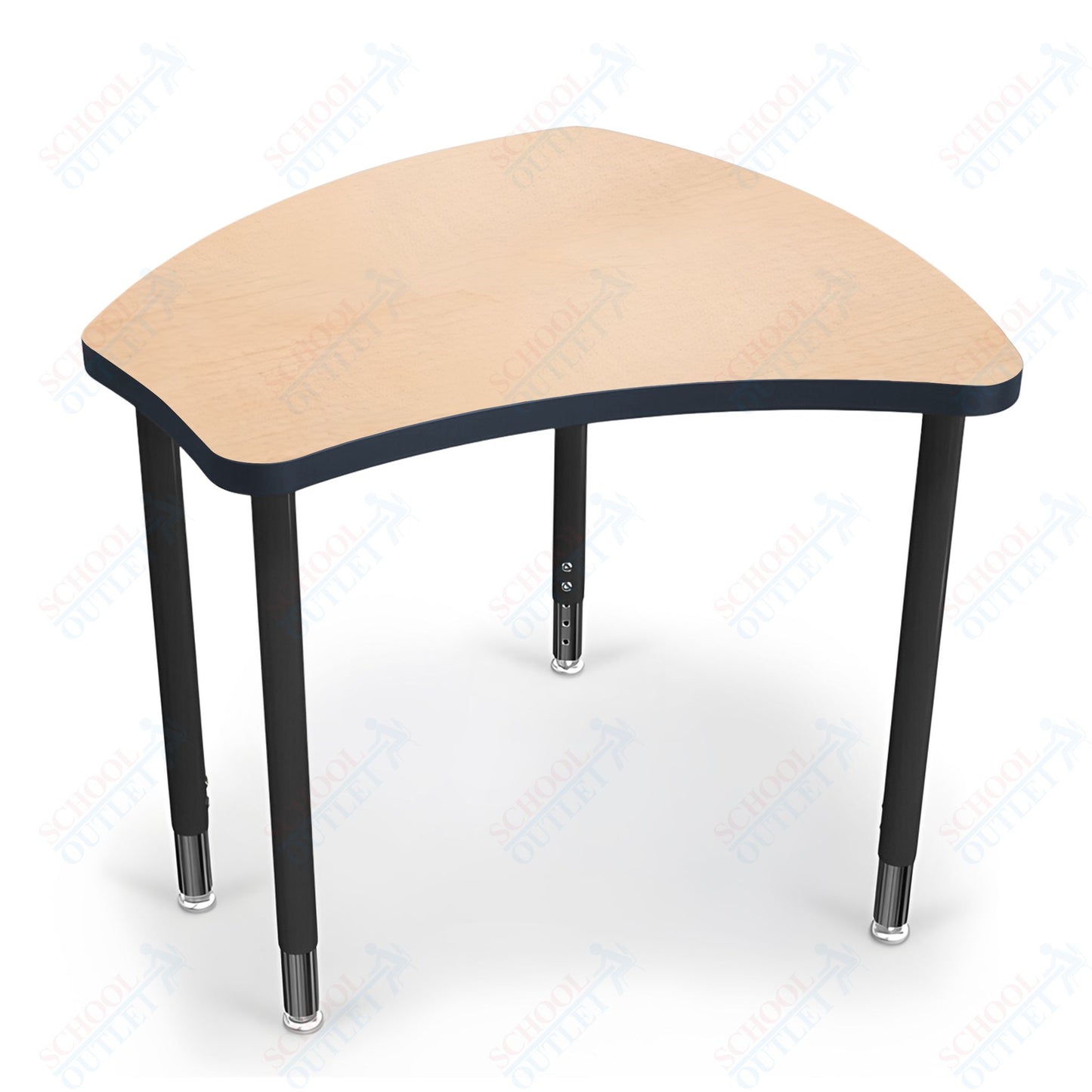 Mooreco Small Hierarchy Shape Standard Desk Adjustable Height 22" - 32" - Black Leg - 11336X