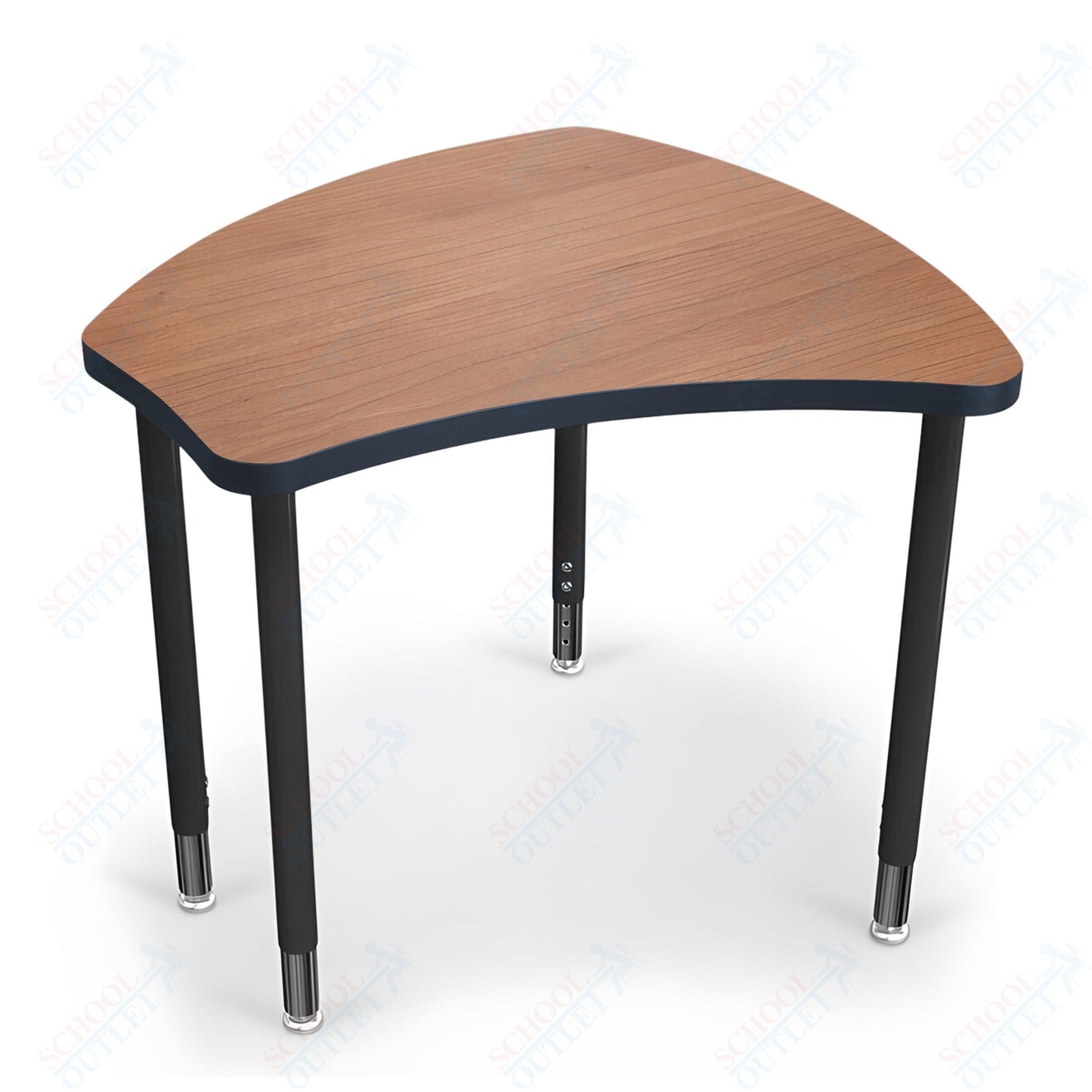Mooreco Small Hierarchy Shape Standard Desk Adjustable Height 22" - 32" - Black Leg - 11336X