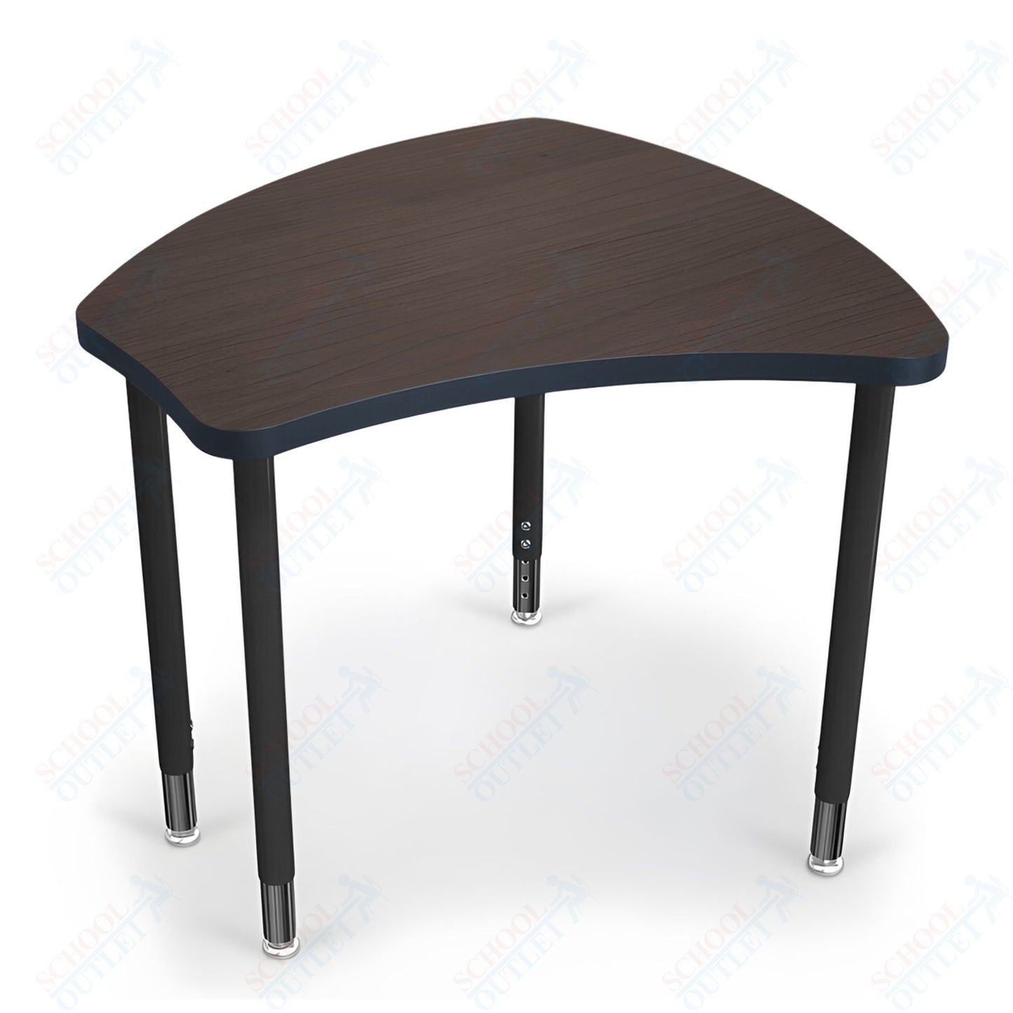Mooreco Small Hierarchy Shape Standard Desk Adjustable Height 22" - 32" - Black Leg - 11336X
